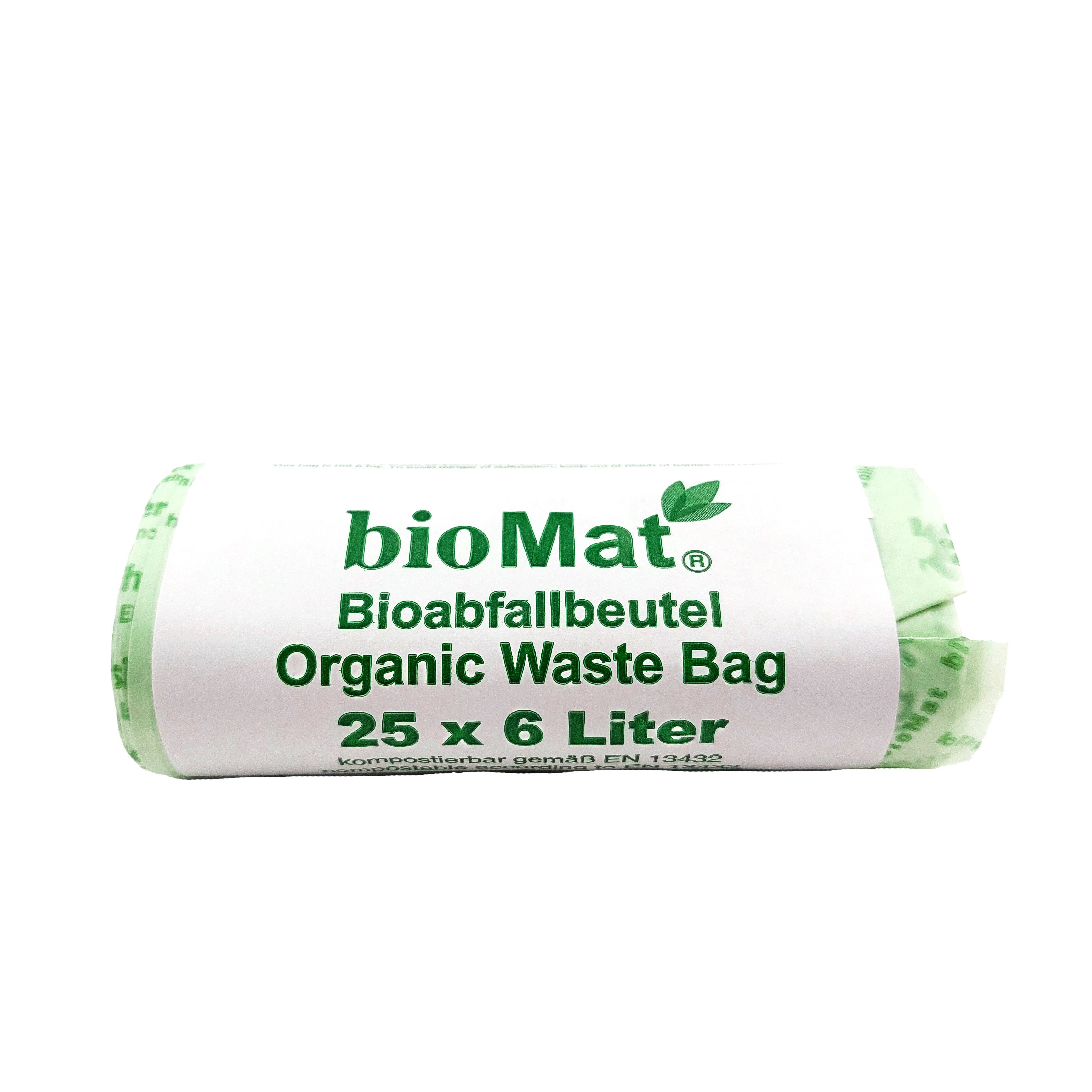 bioMat Müllbeutel bioMat 6l Müllbeutel, für Toilette/Bad, EN13432 zertifiziert
