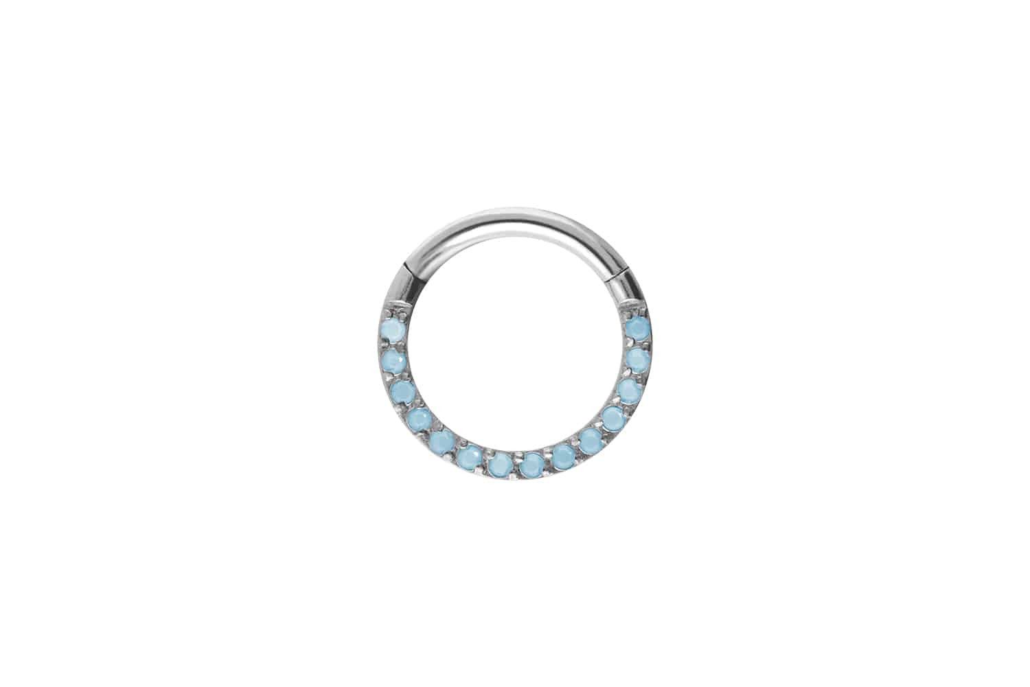 Piercing-Set Titan Segmentring Clicker EINGEFASSTE SYNTHETISCHE TÜRKISE