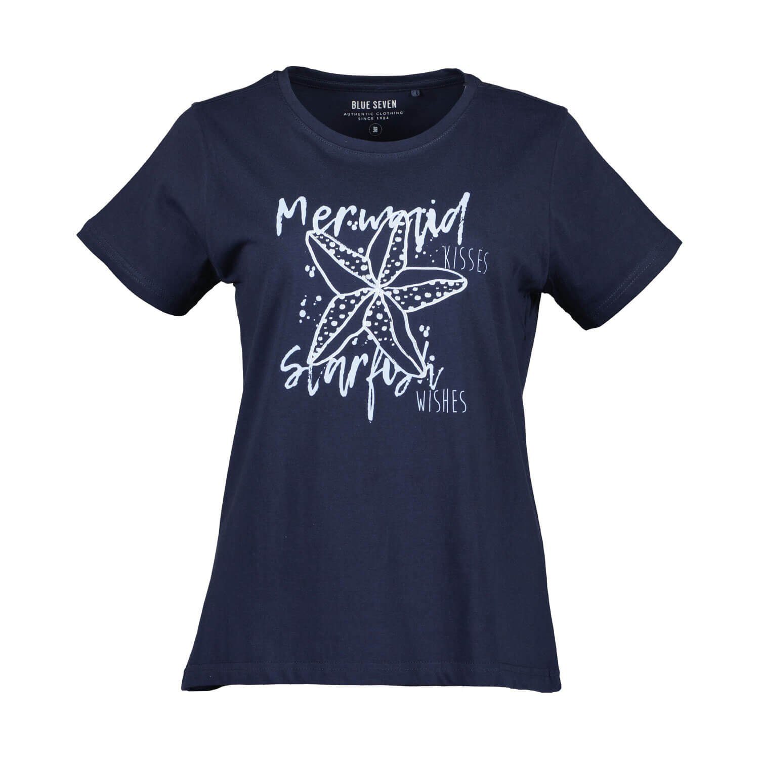 Blue Seven T-Shirt Damen Sommershirt mit Print und Rundhalsausschnitt