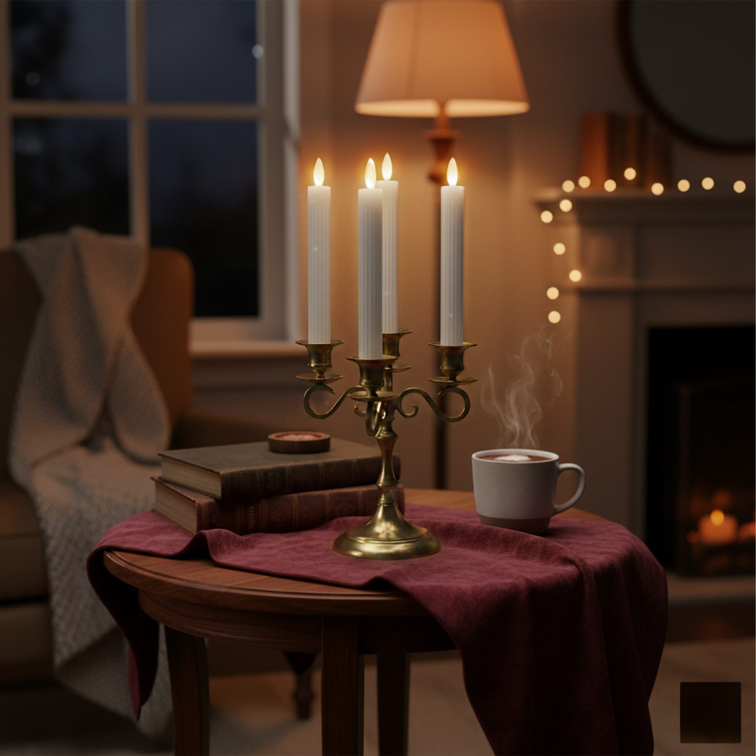 relaxdays LED-Kerze LED Stabkerzen 4er Set, weiß