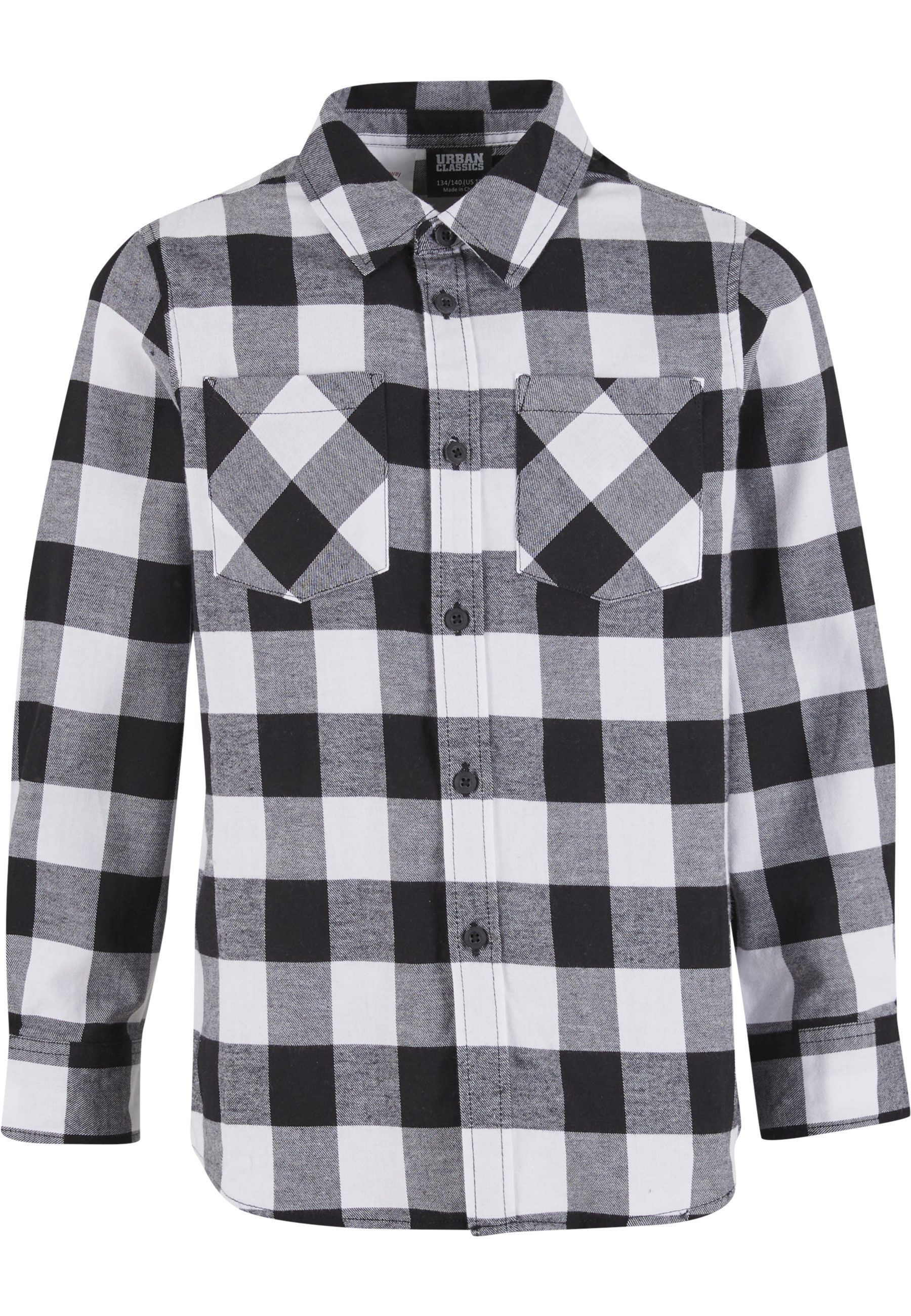 URBAN CLASSICS Langarm-Poloshirt Urban Classics Herren Boys Checked Flanell Shirt (1-tlg)
