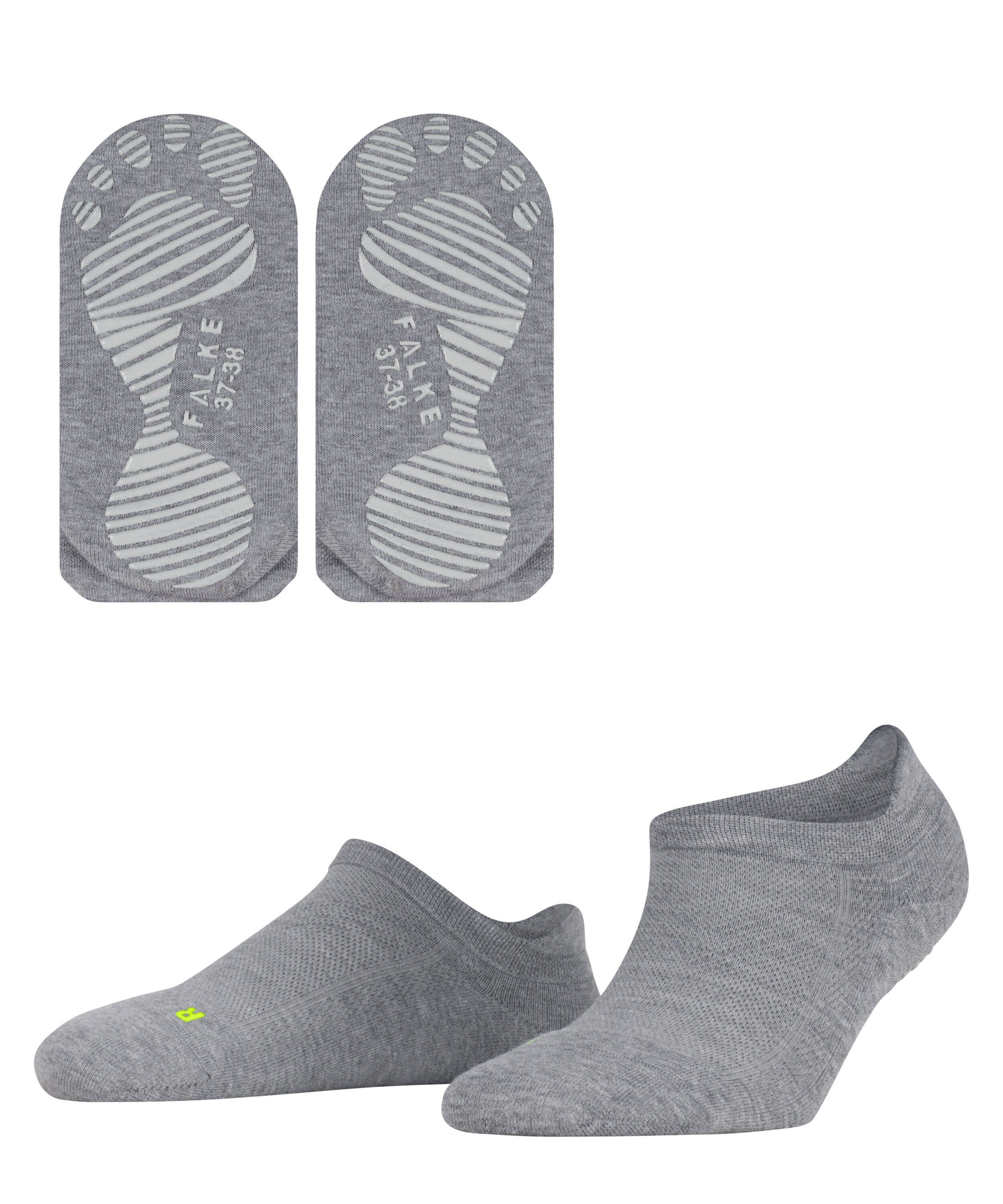 FALKE Sneakersocken Noppendruck Sohle (1-Paar) rutschhemmendem Kick mit der grey (3775) light Cool auf mel