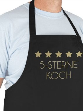 Shirtracer Kochschürze 5 Sterne Koch - Geschenk Hobbyköche Papa Weihnachten Vatertag Geburtst, (1-tlg), Kochschürze Herren Männer