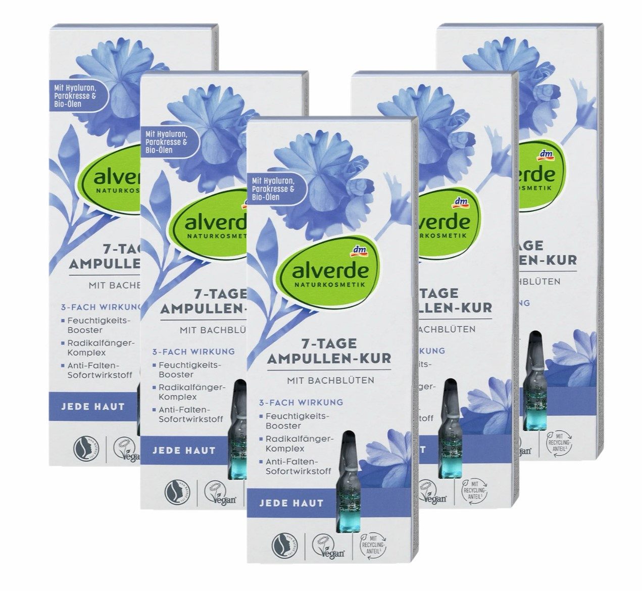 dm-drogerie markt GmbH & Co. KG Gesichtsserum 7 Tage Ampullenkur - Bachblüten - alverde Naturkosmetik 5 x 7ml, Serum & Kur, alverde Naturkosmetik