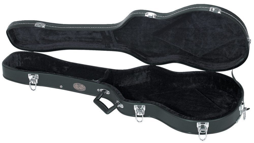 Gewa Gitarrentasche Gitarrenkoffer Form Case für E Gitarre LP Modell mit Holzkern, Samt-Innenfutter, Zubehörfach, verchromte Schlösser, stabiler Griff