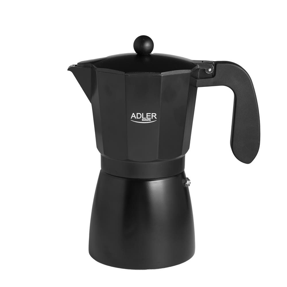 Adler Espressokocher, Espresso Kaffeemaschine, 520ml, 9 Tassen, schwarz