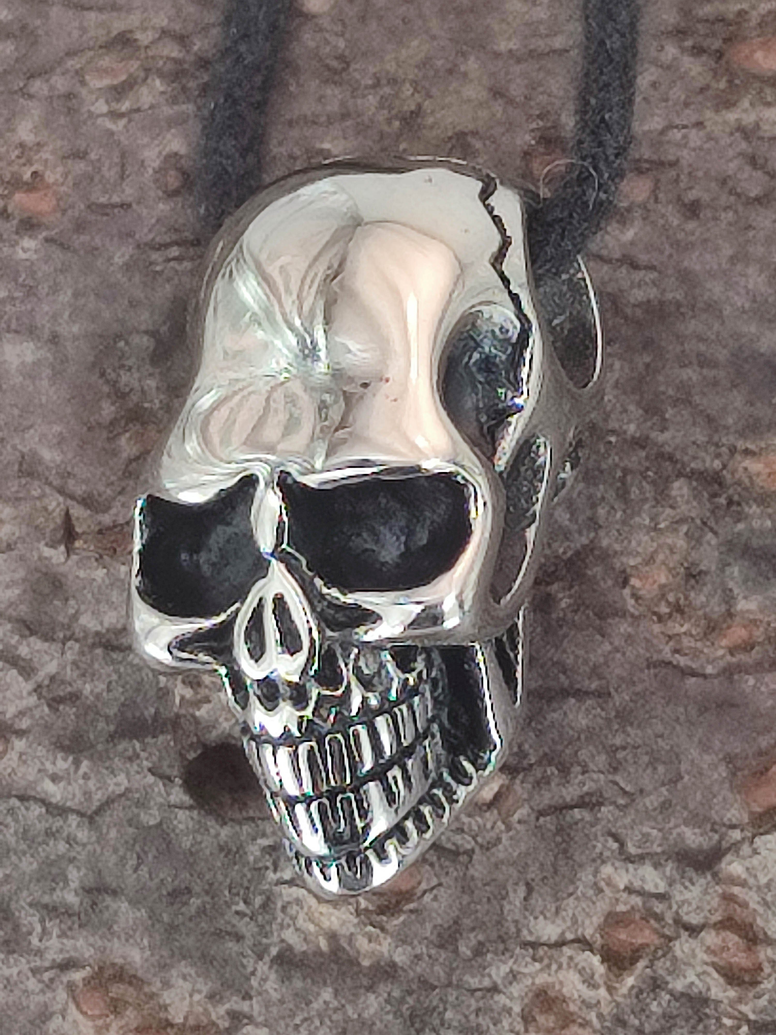 Skull Totenkopf Kiss Leather Edelstahl Anhänger Schädel of Kettenanhänger