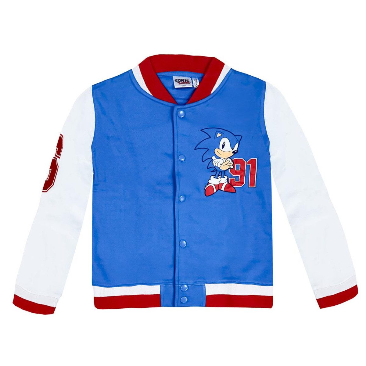Cerda Collegejacke Sonic Kinder Baumwolle – Freizeit Jacke mit Aufdruck für Jungen