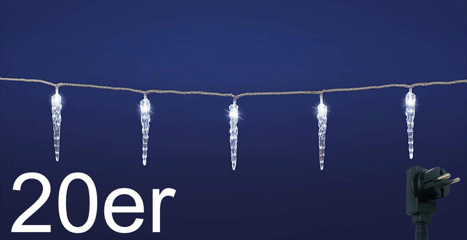 BONETTI LED-Lichterkette Eiszapfenlichterkette, 20-flammig, beleuchtete Eiszapfen, erweiterbar, moderne LED-Technik