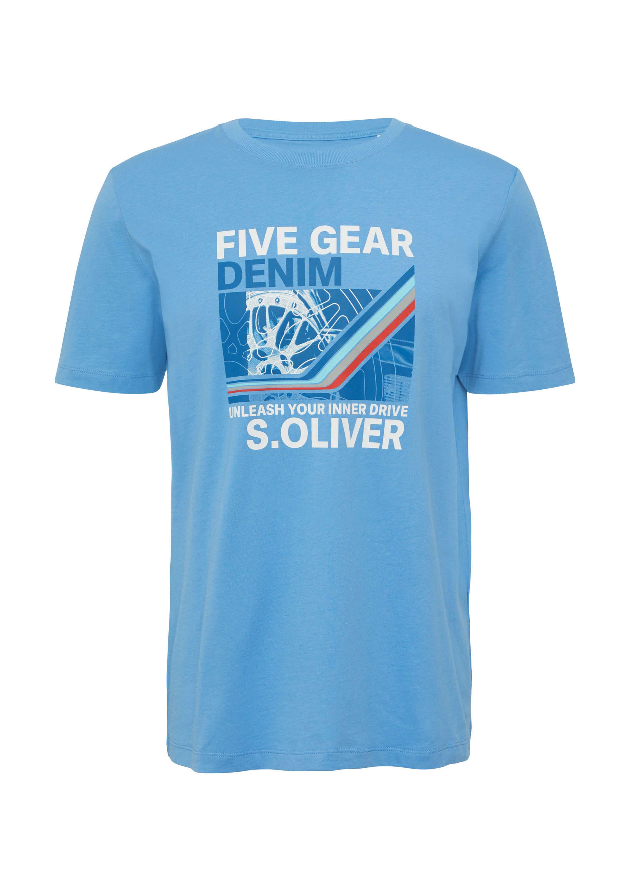 s.Oliver Kurzarmshirt T-Shirt Baumwoll-T-Shirt mit Frontprint günstig online kaufen