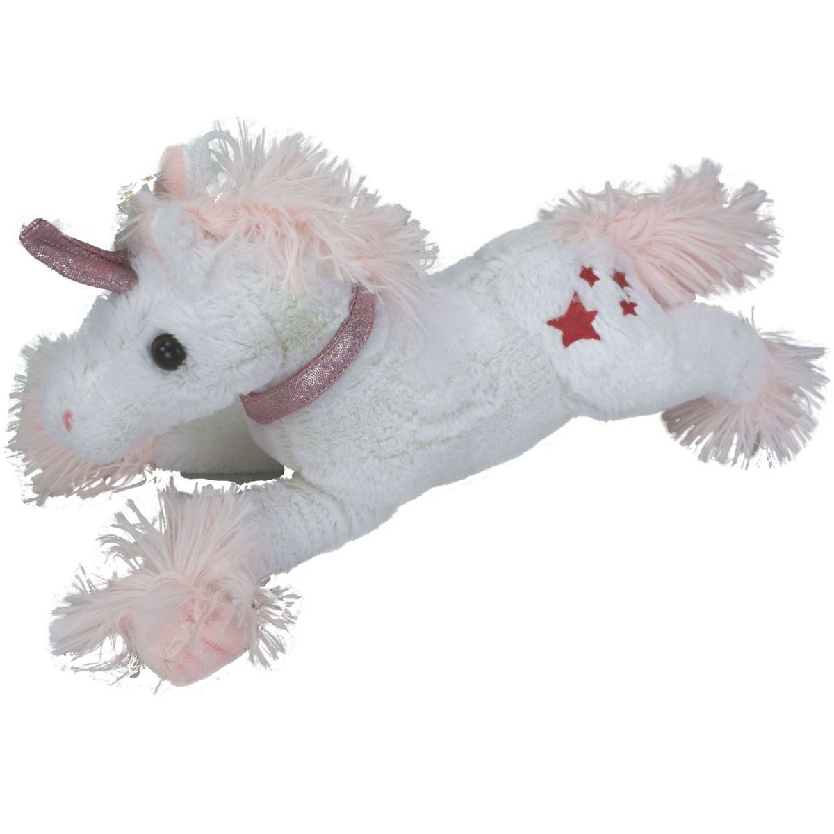 Marabellas Shop Kuscheltier Einhorn Pferd weiß / rosa Plüschfigur ca. 35 cm weiches Kuscheltier, mit Sternen