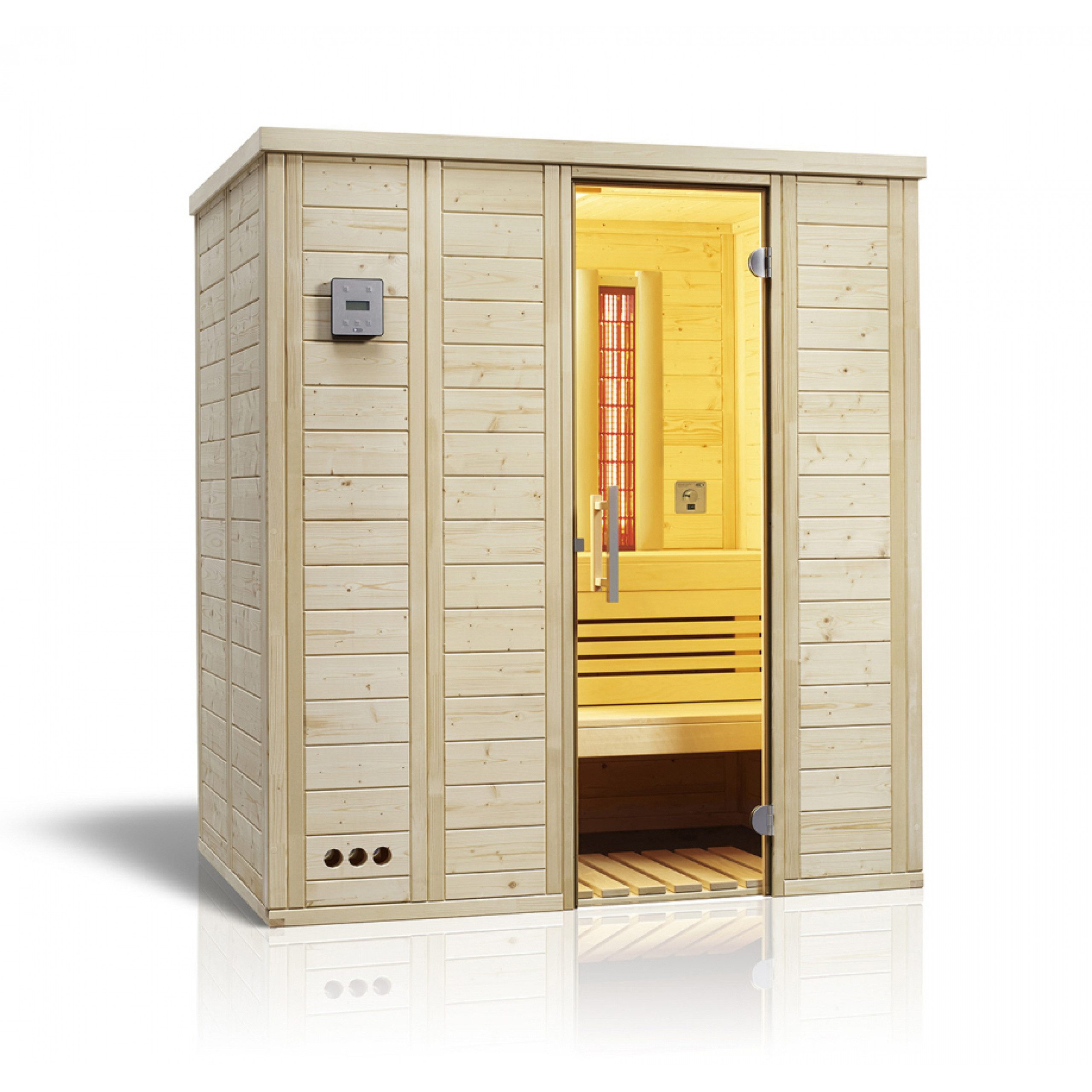 Infraworld Infrarotkabine Infraworld Sauna Vitalis Complete 184 Fichte Massivholzsauna