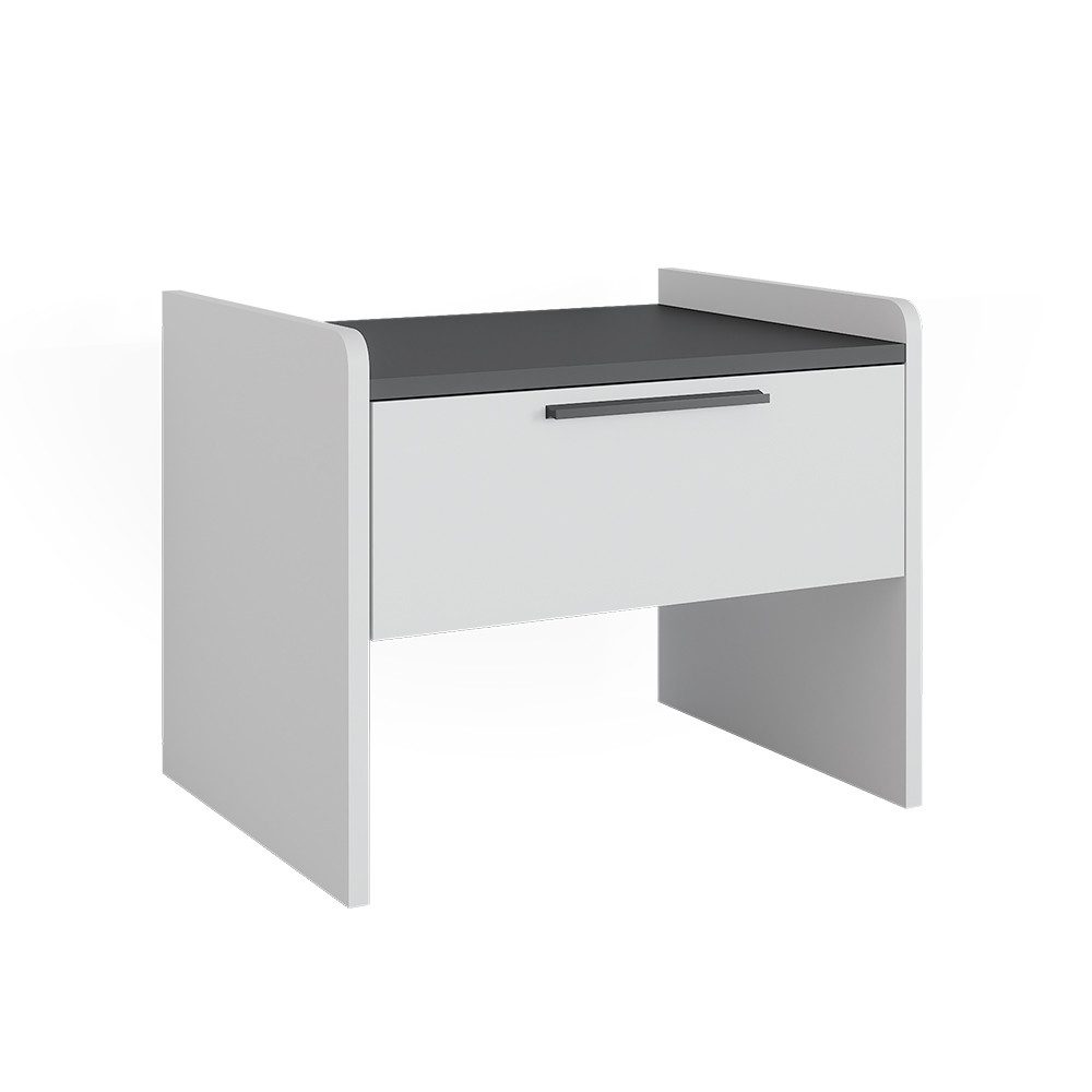 Vicco Sitzbank Roman, Weiß/Anthrazit, 53.5 x 41.1 cm mit 1 Schublade (1-St)