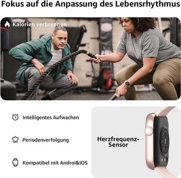 Acclafit Schlaf-Tracking Smartwatch (1,85 Zoll, Android iOS), Herzfrequenz, Schlafmonitor Wasserdicht Schrittzähler Fitness Tracker