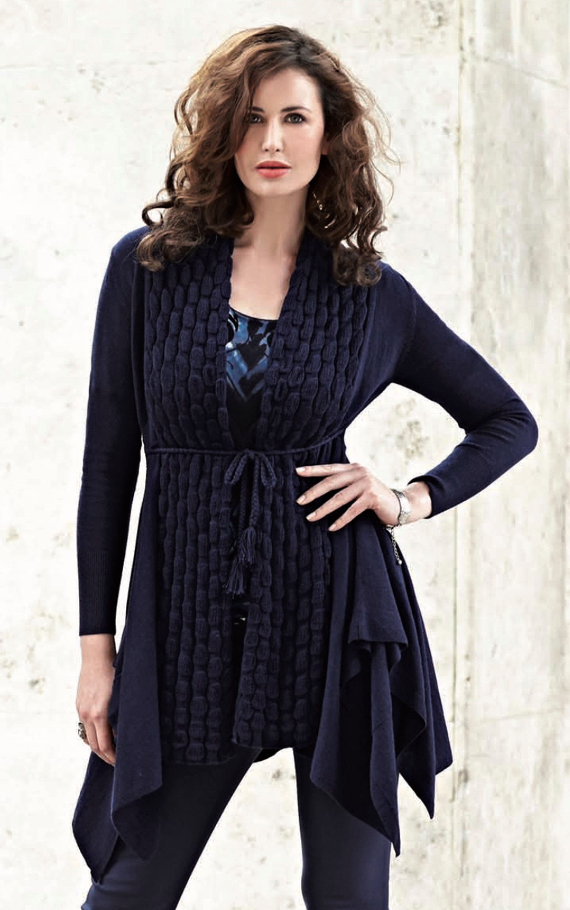 Passioni Cardigan mit lockerer Passform, Bindegürtel günstig online kaufen