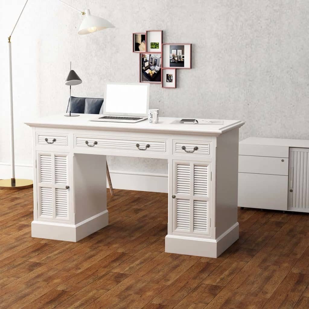 vidaXL Schreibtisch Schreibtisch Sekretär Weiß 140 x 48 x 80 cm