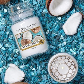 Yankee Candle Duftkerze Coconut Splash, im Glas, Hauch von tropischer Süße, Brenndauer bis 150 Stunden