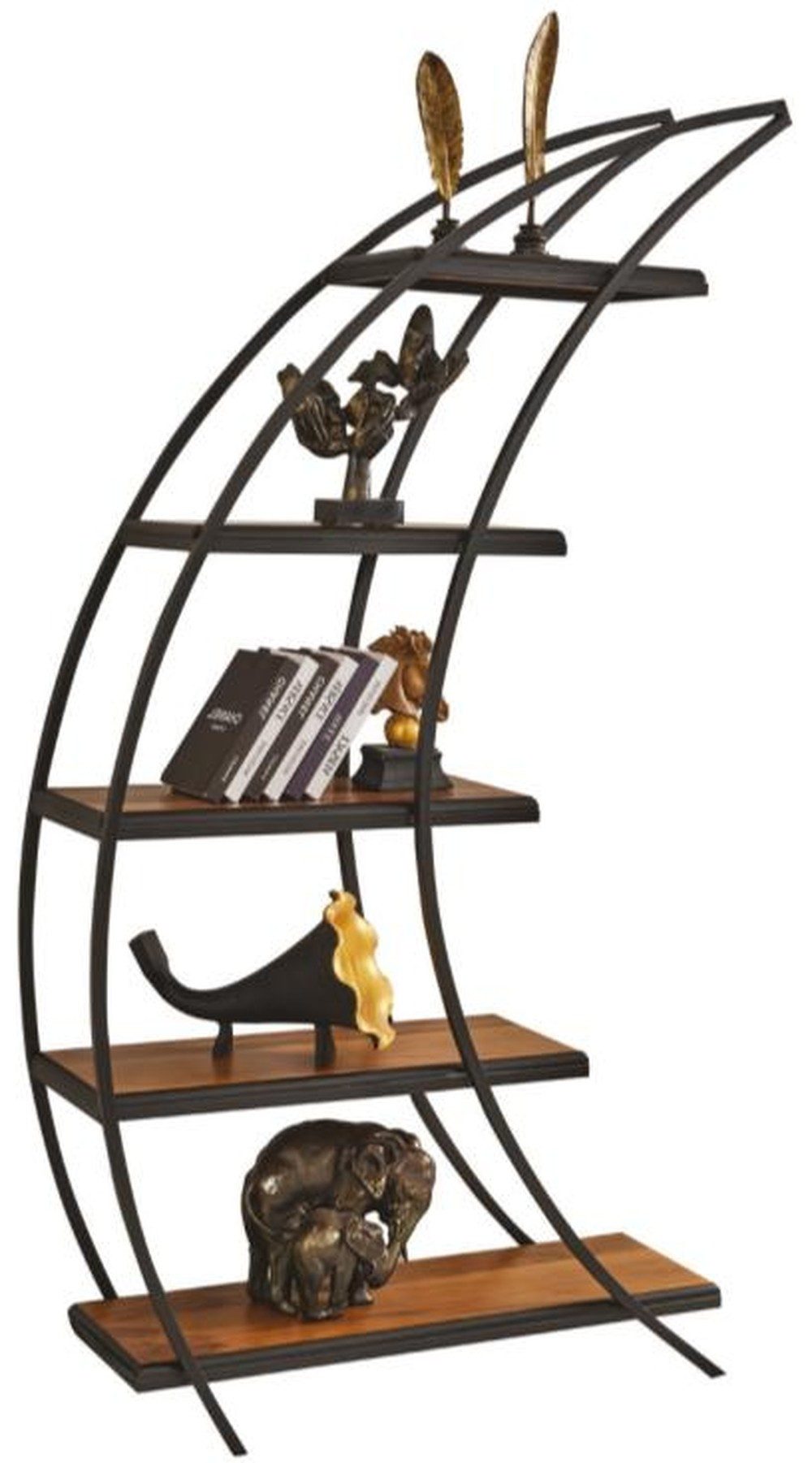 Xlmoebel Bücherwand Schwarzes Standregal aus Metall für modernes Wohnzimmerdesign, Made in Europa
