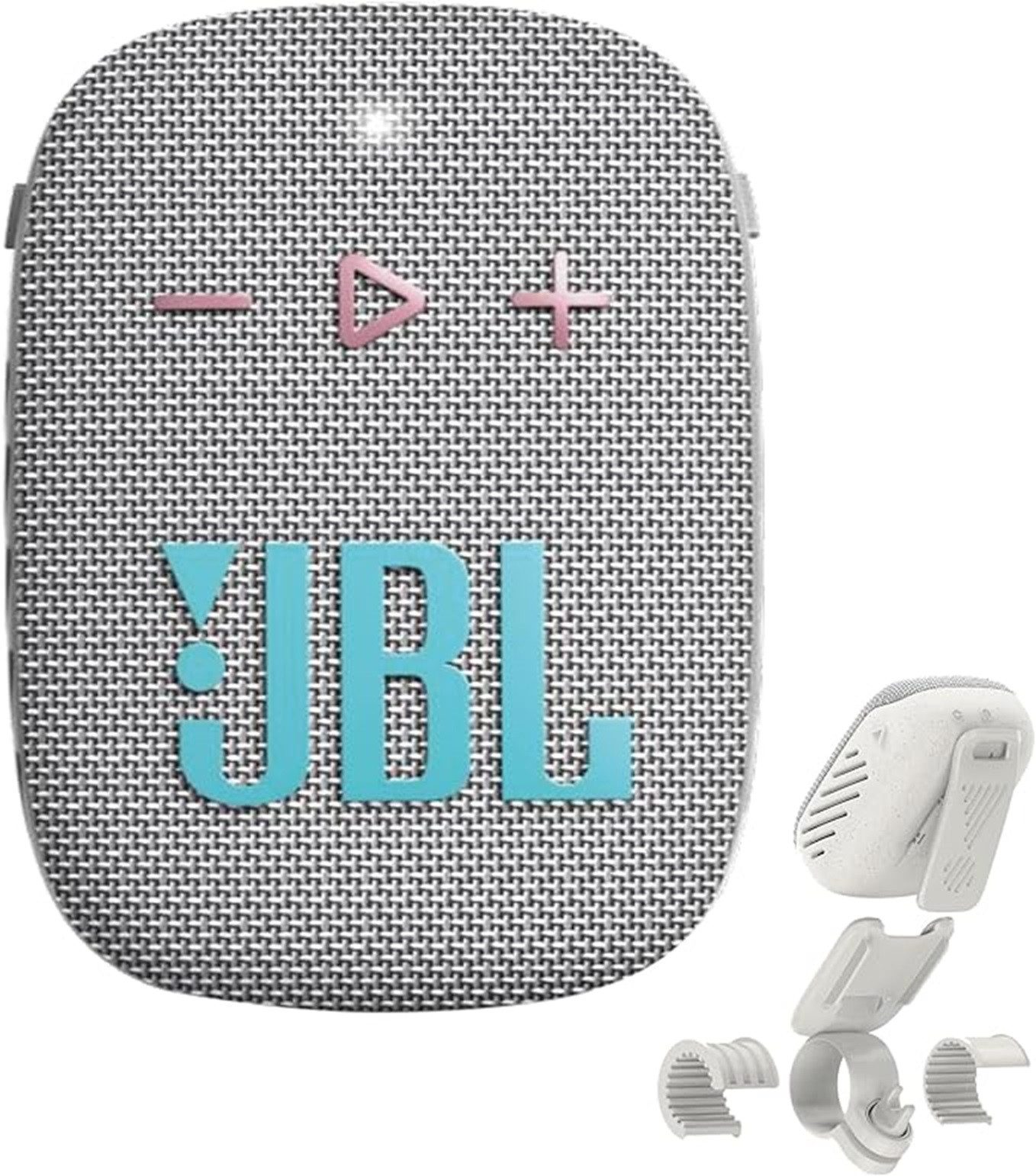 JBL Wind 3S Tragbarer Mini Bluetooth Lautsprecher hellgrau Bluetooth-Lautsprecher (5 W, Wasserdicht mit Clip für Sport)