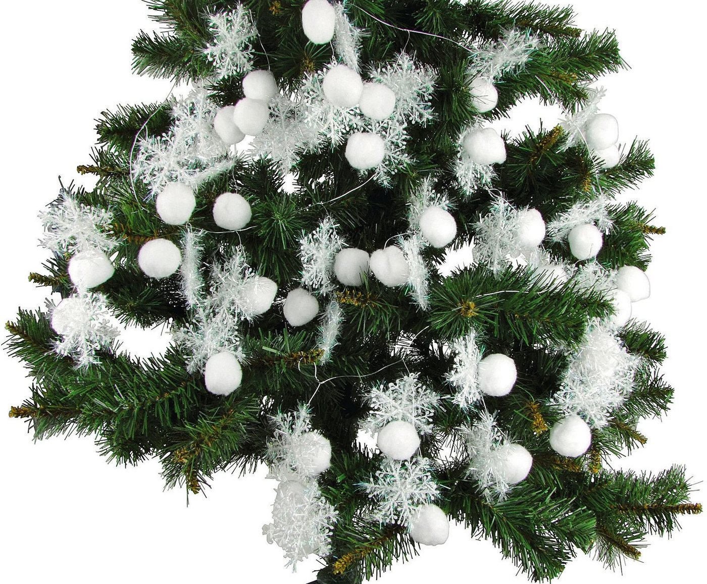 BURI Christbaumschmuck Weihnachtsdeko-Set 72 tlg. weiß Weihnachtsbaumschmuck Schneeflocken Sc (72-tlg)
