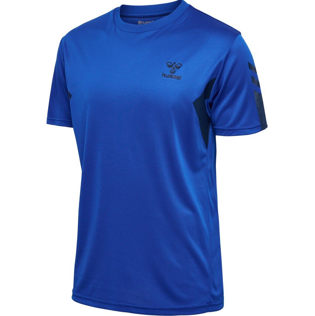 hummel T-Shirt hmlACTIVE PL Jersey (100% rec. Polyester) kurzarm blau Herren