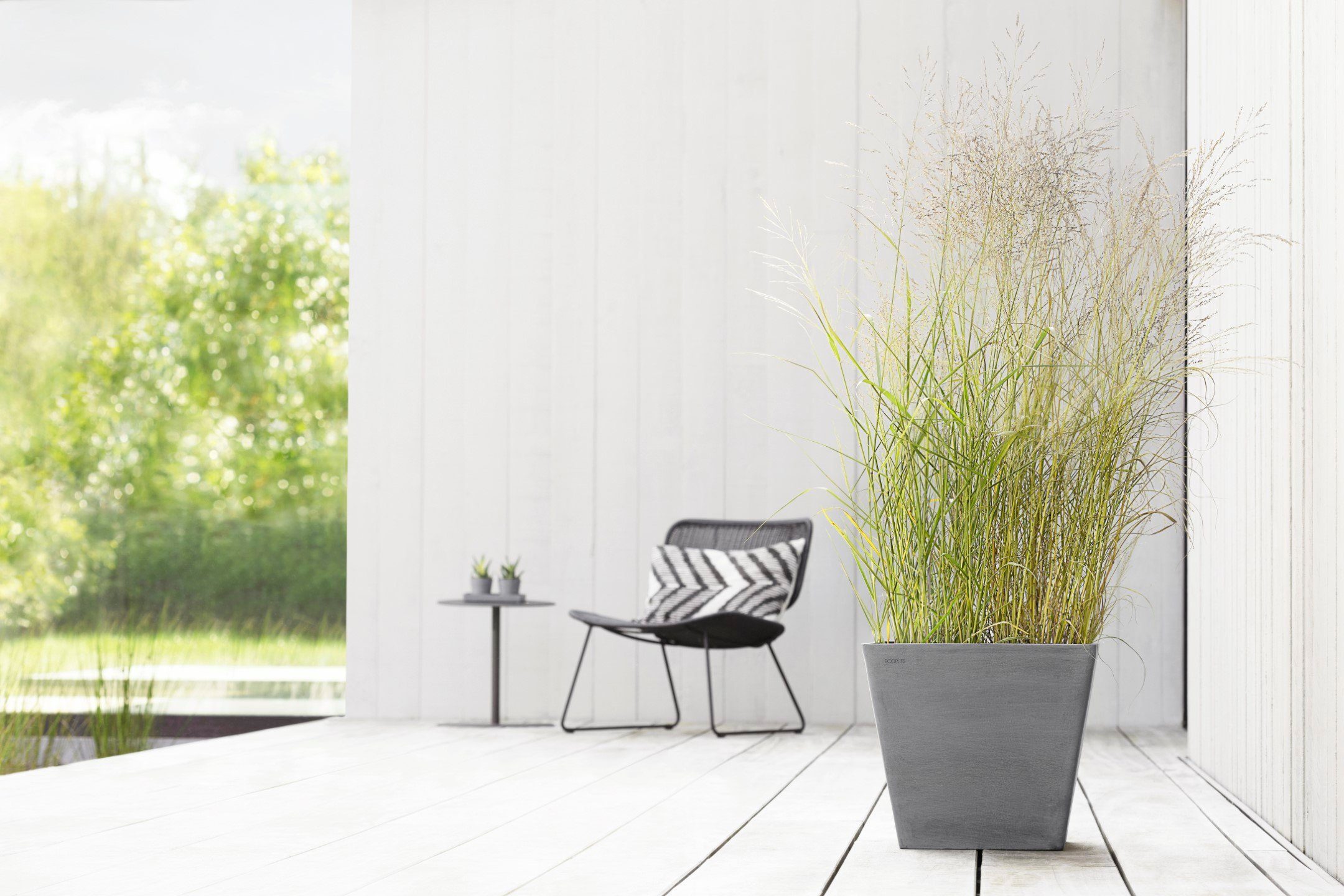 Blumentopf ROTTERDAM 40x40x35 Grey, BxTxH: ECOPOTS cm