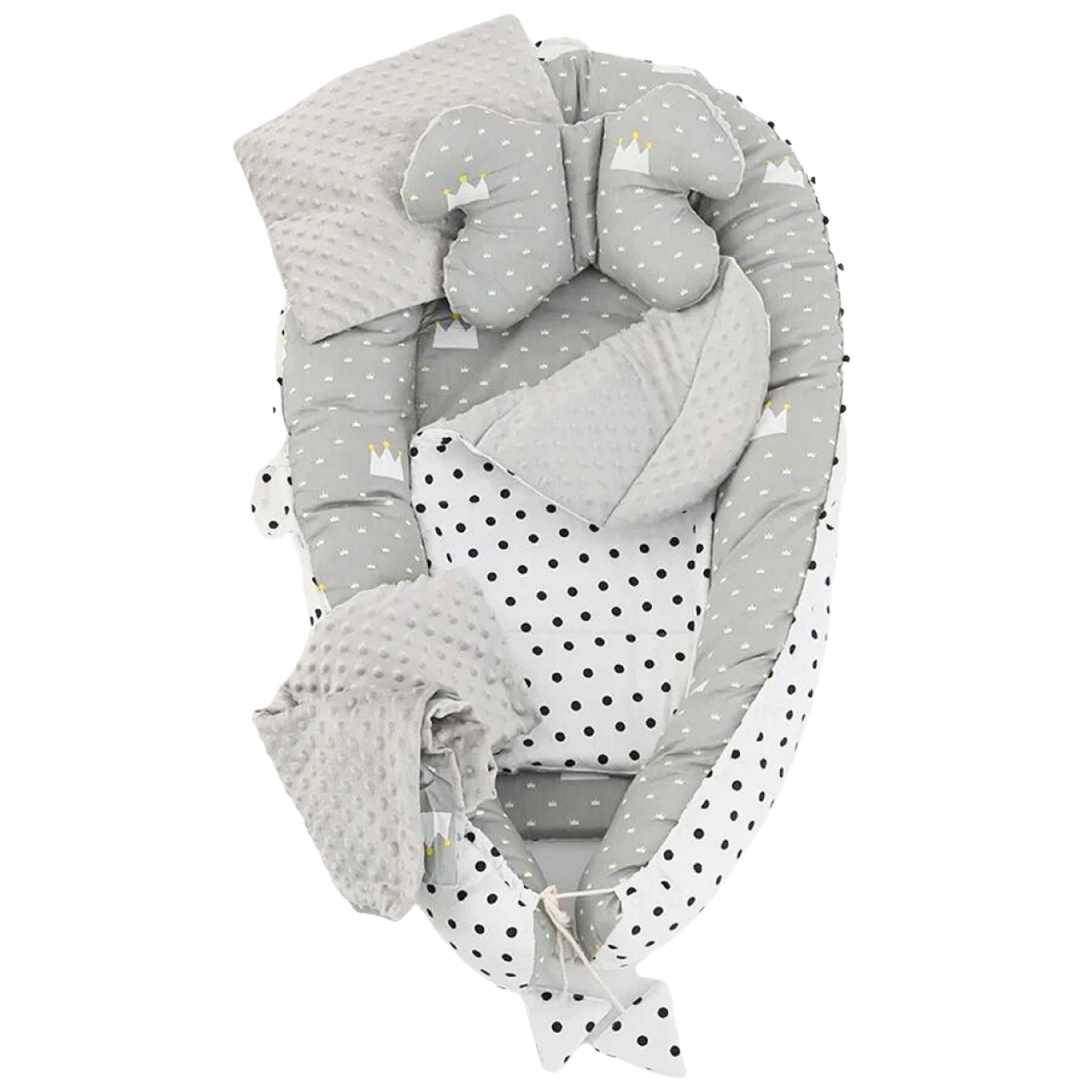 SKY & ZEN Kuschelnest Babynest: 5 teiliges Babynestchen Set für Neugeborene, (Set), mitwachsend