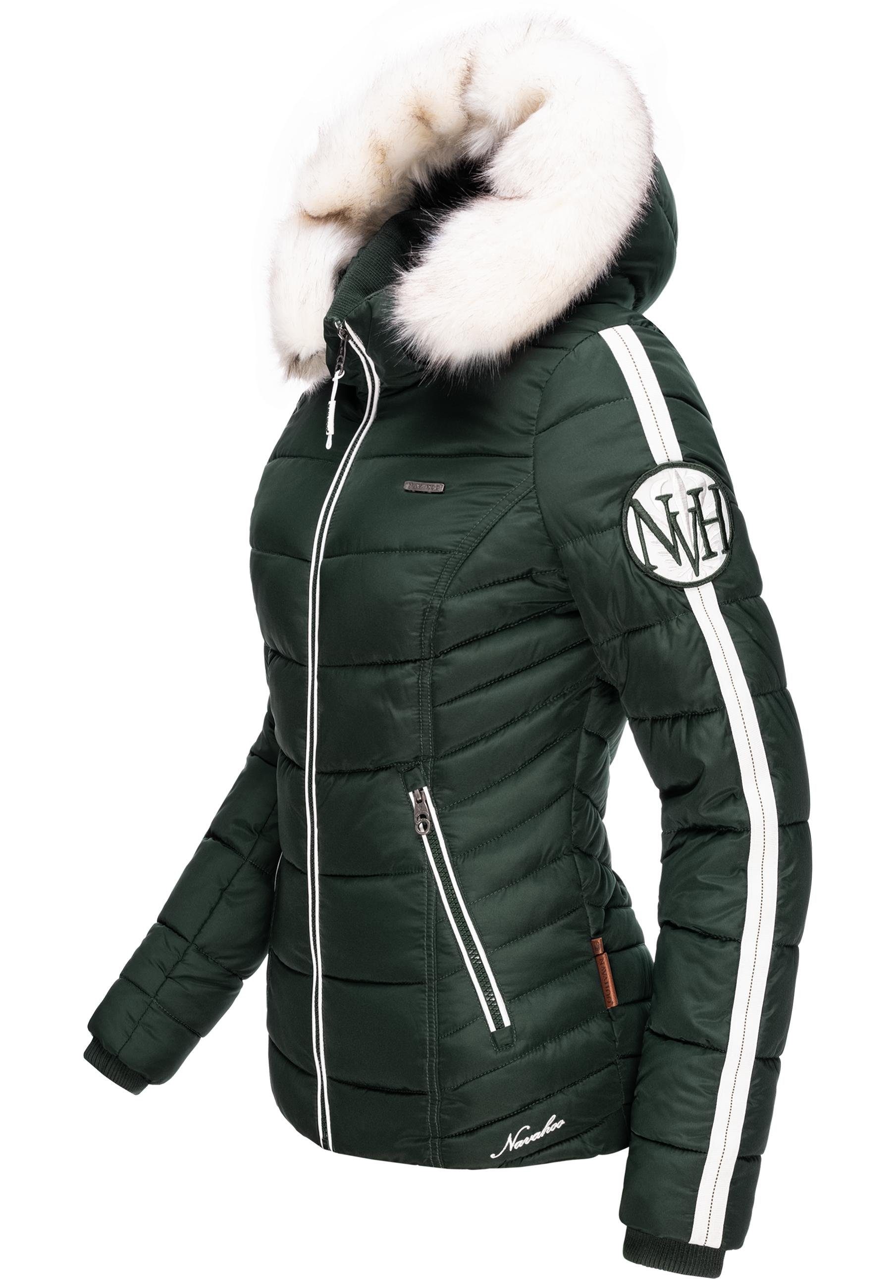 Navahoo Winterjacke Khingaa's modische Steppjacke mit Kunstfell-Kapuze