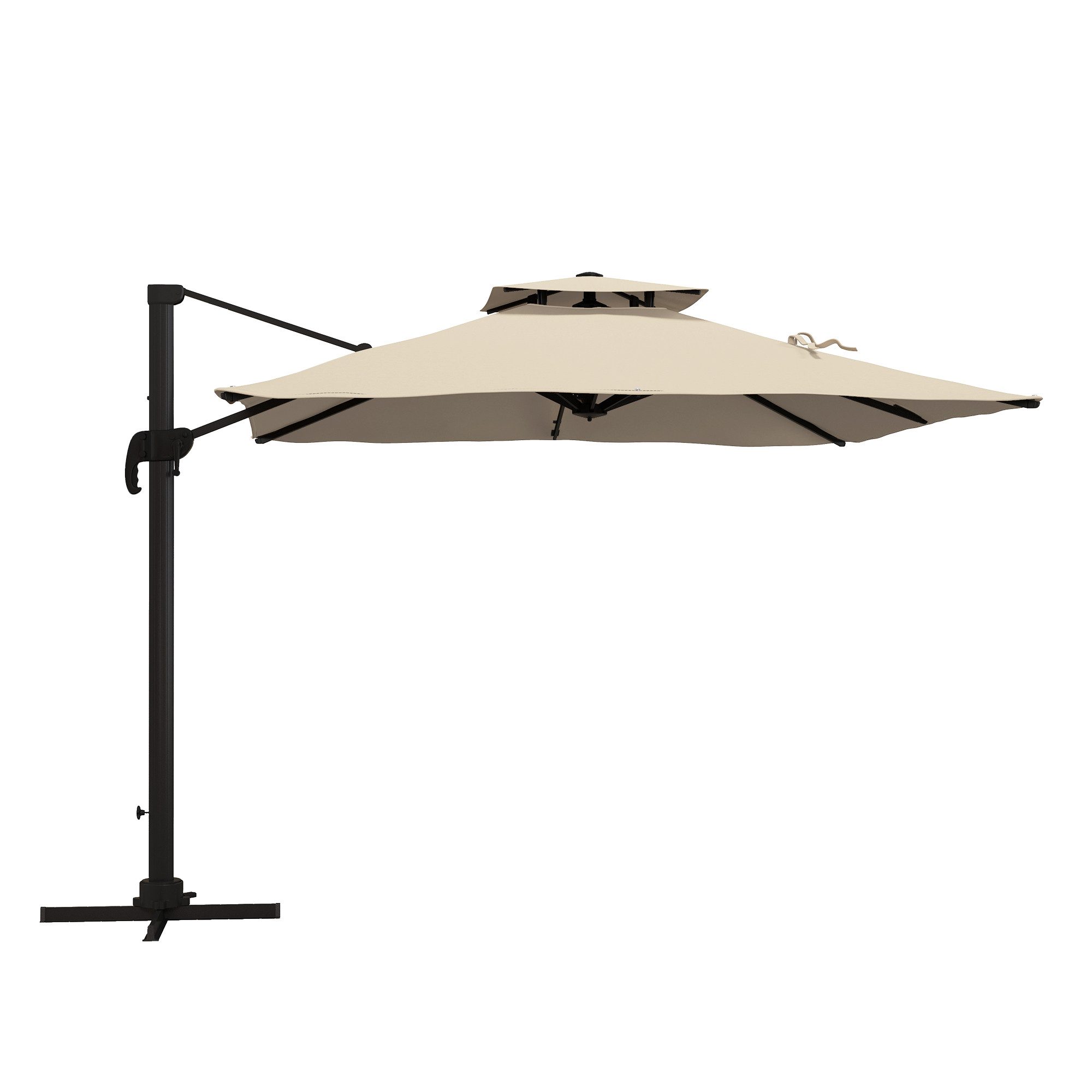 Outsunny Ampelschirm Sonnenschirm 360 grad schwenkbar, günstig online kaufen