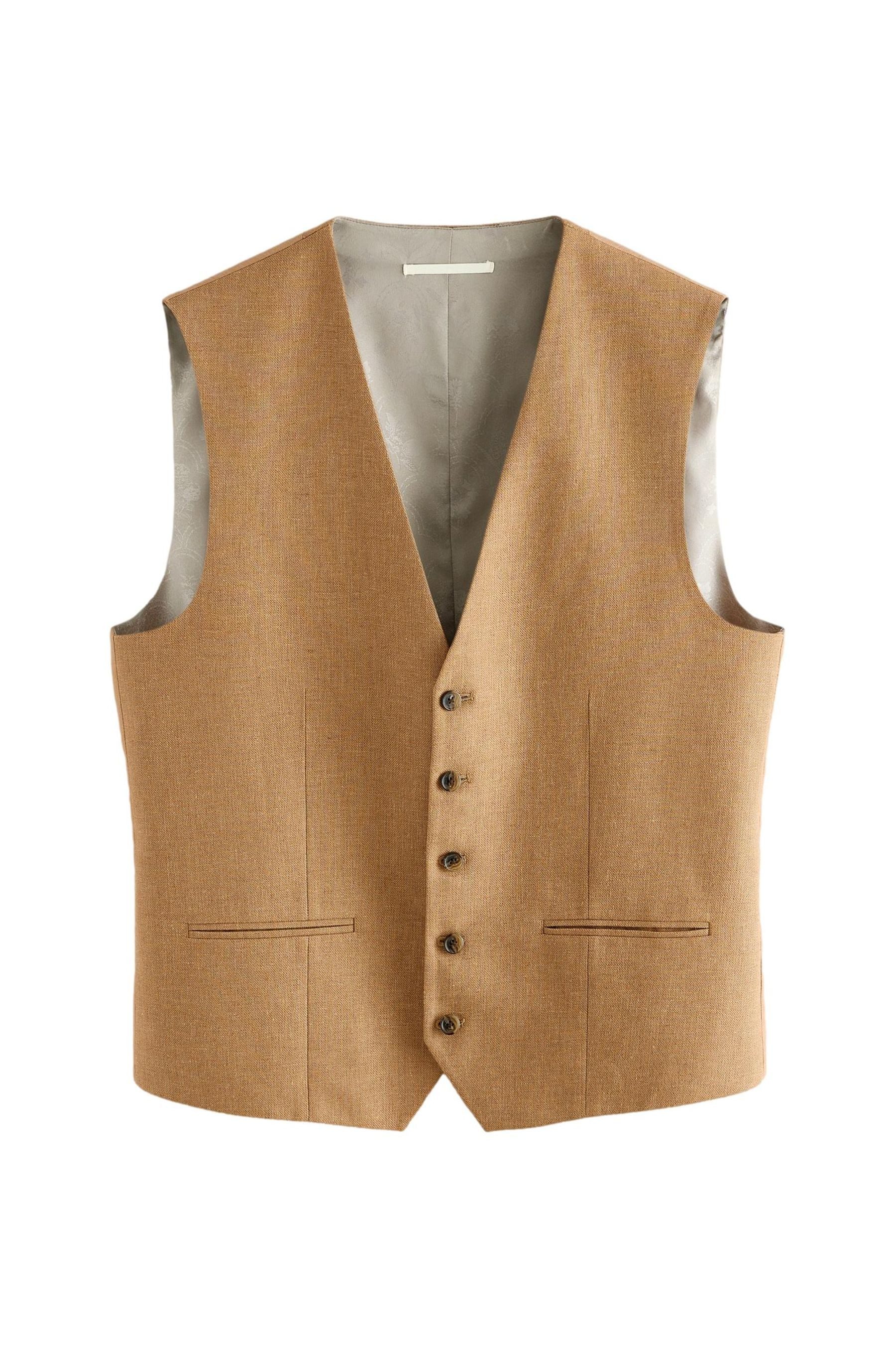 Next Anzugweste Strukturierte Anzugweste aus Leinengemisch (1-tlg)