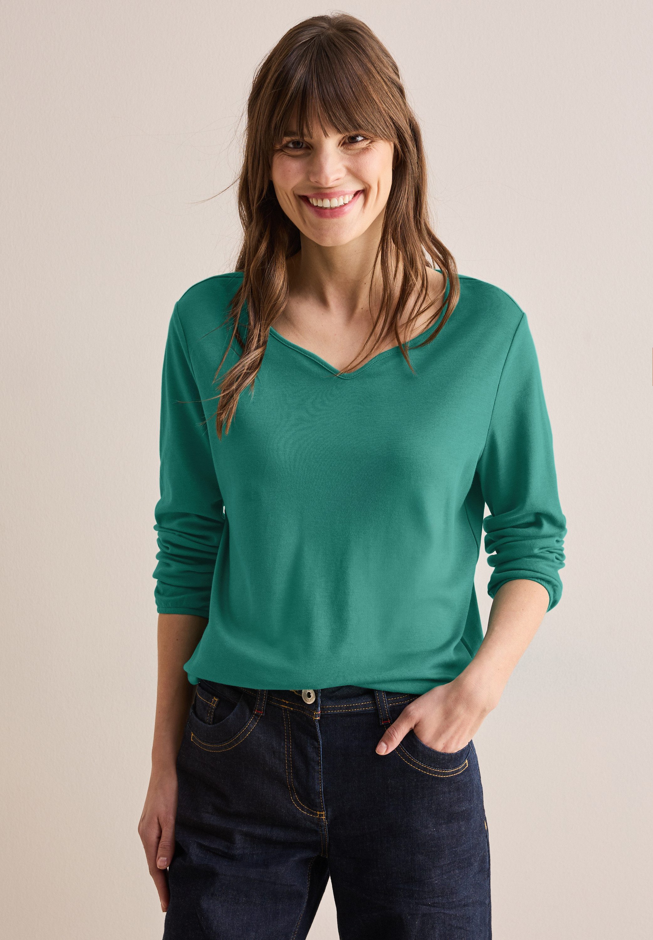 Cecil Langarmshirt, aus softem Materialmix günstig online kaufen