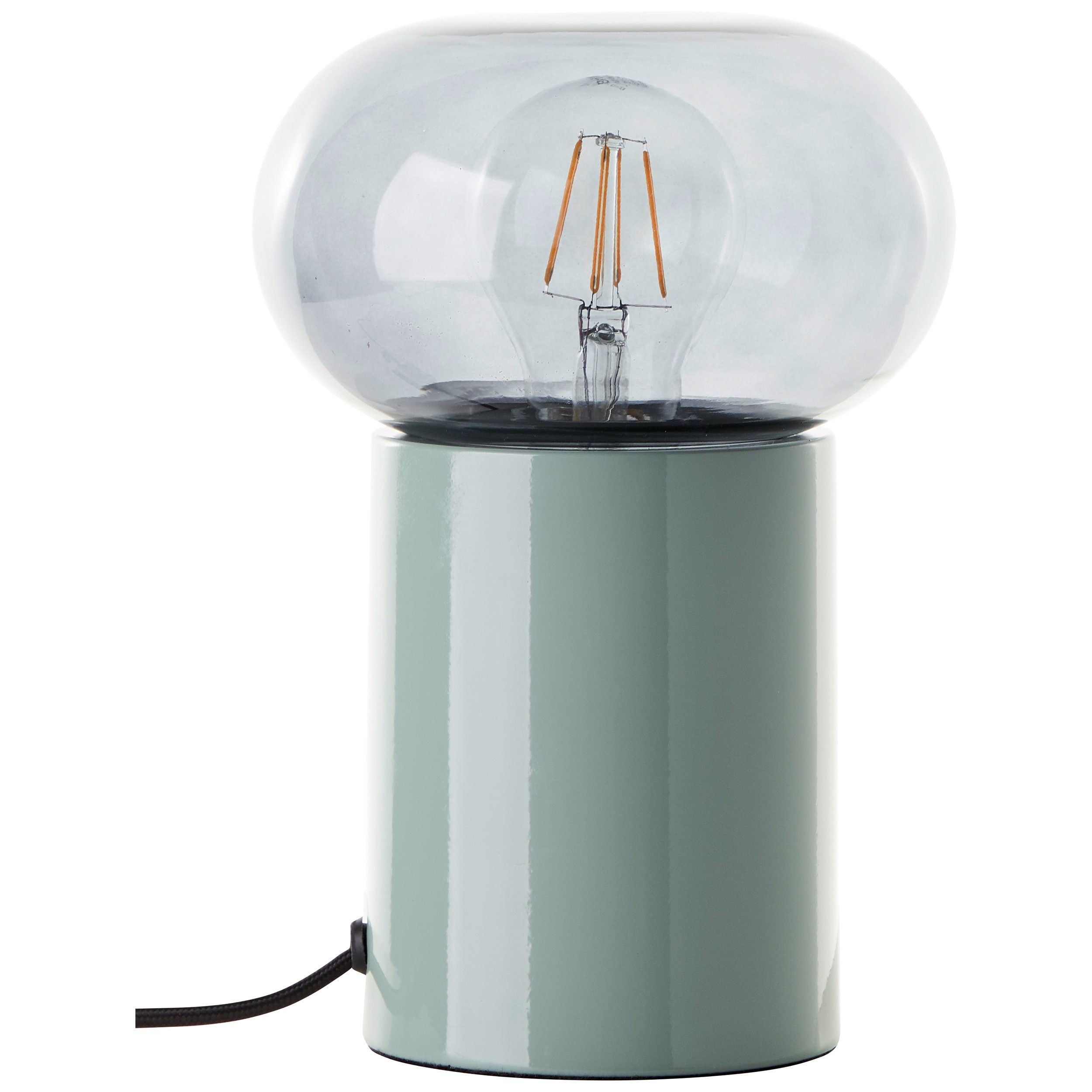 cm Rauchglas, Leuchtmittel, Tischleuchte ohne mit 22 Lightbox Tischleuchte, Höhe, grün E27,