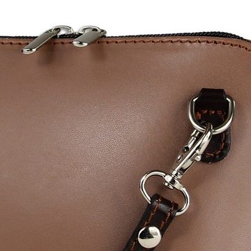 Toscanto Schultertasche Toscanto Damen Umhängetasche (Umhängetasche), Damen Umhängetasche, Schultertasche Leder, taupe, braun, Größe ca 17cm