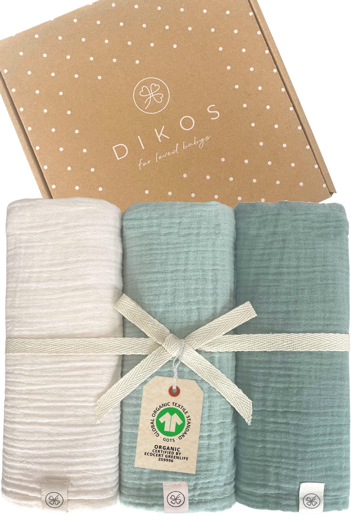 Babydecke Mulltücher 3er-SET gekreppt, Spucktuch 64x64 100% GOTS BIO-Baumwo günstig online kaufen