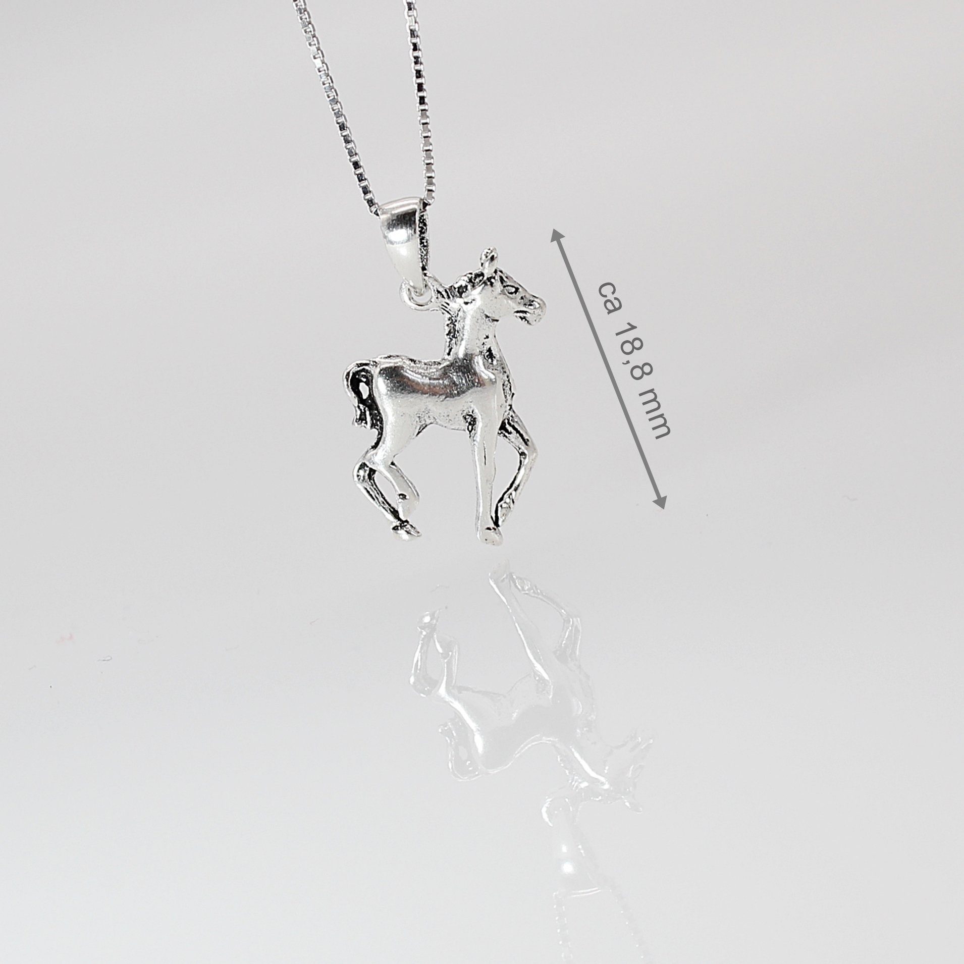 Anhänger Kette mit Kette Anhänger Geschenkschachtel Silber inklusive ELLAWIL 925), 45 cm, Sterling (Kettenlänge Pferde Silberkette Mädchen mit Tieranhänger Halskette
