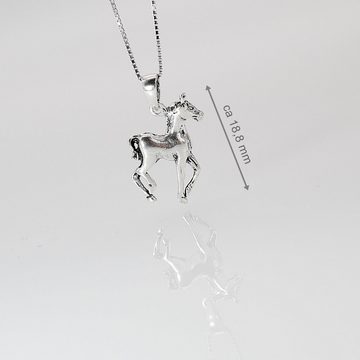 ELLAWIL Kette mit Anhänger Silberkette Kette mit Pferde Anhänger Halskette Mädchen Tieranhänger (Kettenlänge 45 cm, Sterling Silber 925), inklusive Geschenkschachtel