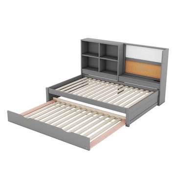 HAUSS SPLOE Daybett 90*200cm mit ausziehbarem Bett, usb-Ladeanschluss, Staufächer, Grau