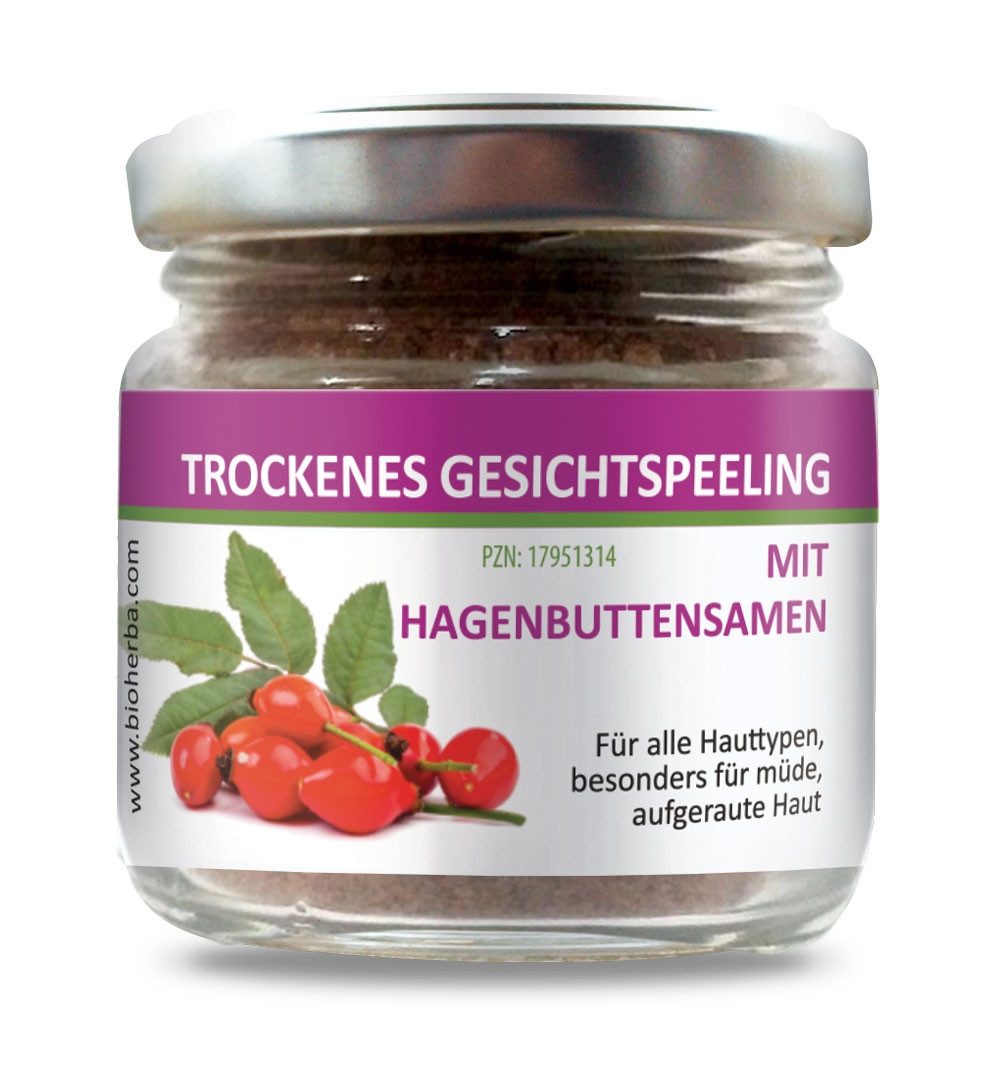 BIOHERBA R Pflege-Set Trockenes Gesichtspeeling mit Hagenbuttensamen 45 g