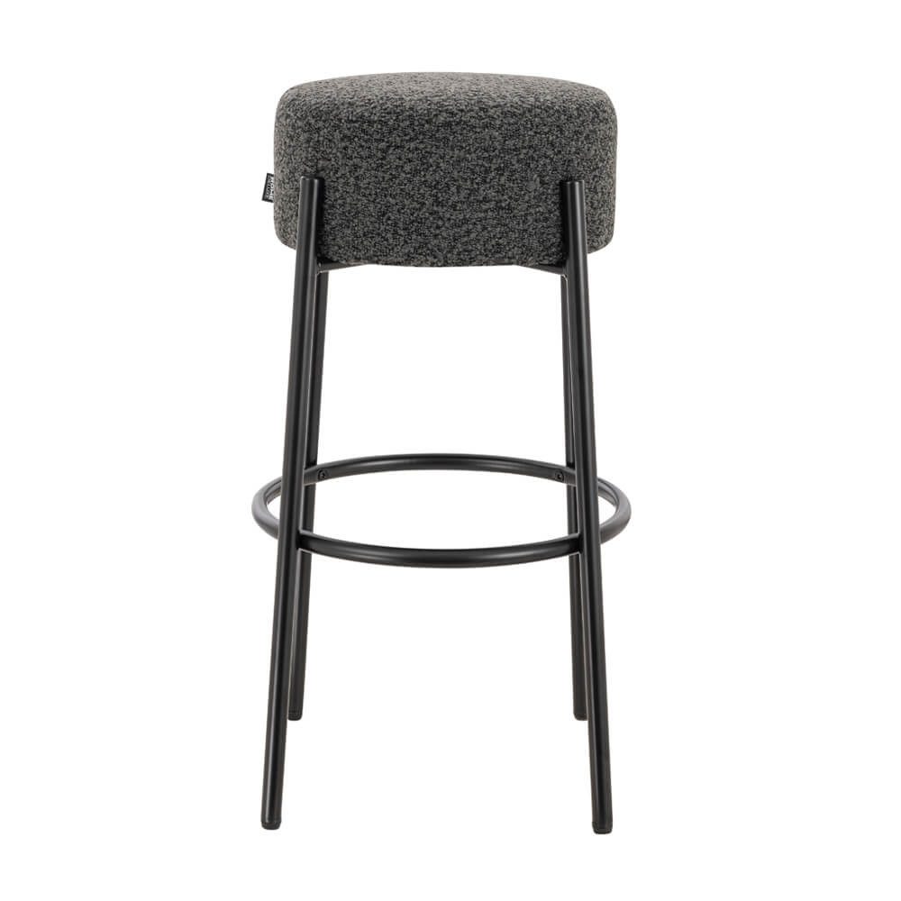 HOME DELUXE Высокие табуреты OLIN - 41 x 41 x 76 cm (1 St), Teddy-Bouclé Bezug, Küchenhocker, Barstühle mit Fußstütze