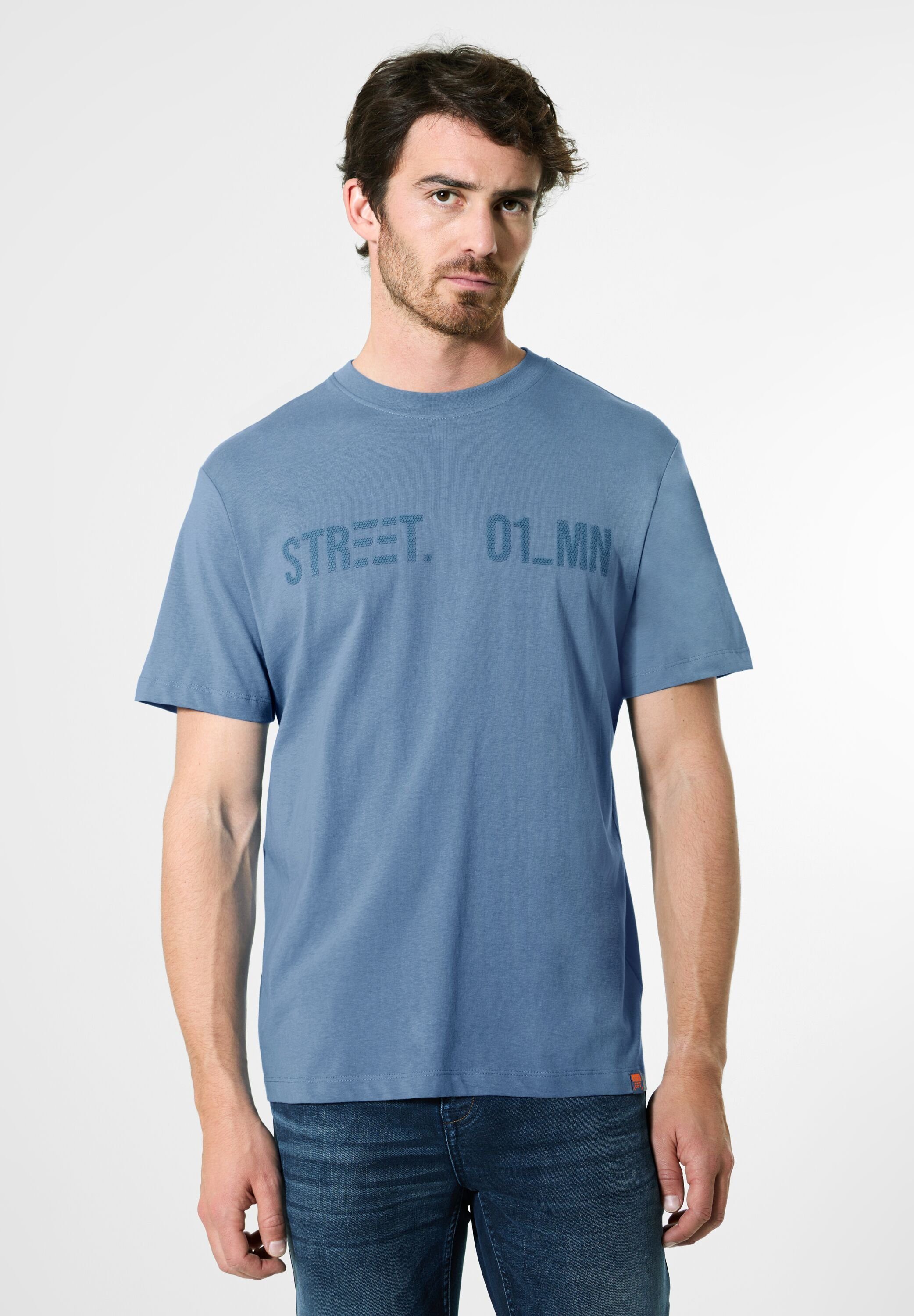 STREET ONE Jersey Unifarbe aus MEN T-Shirt in