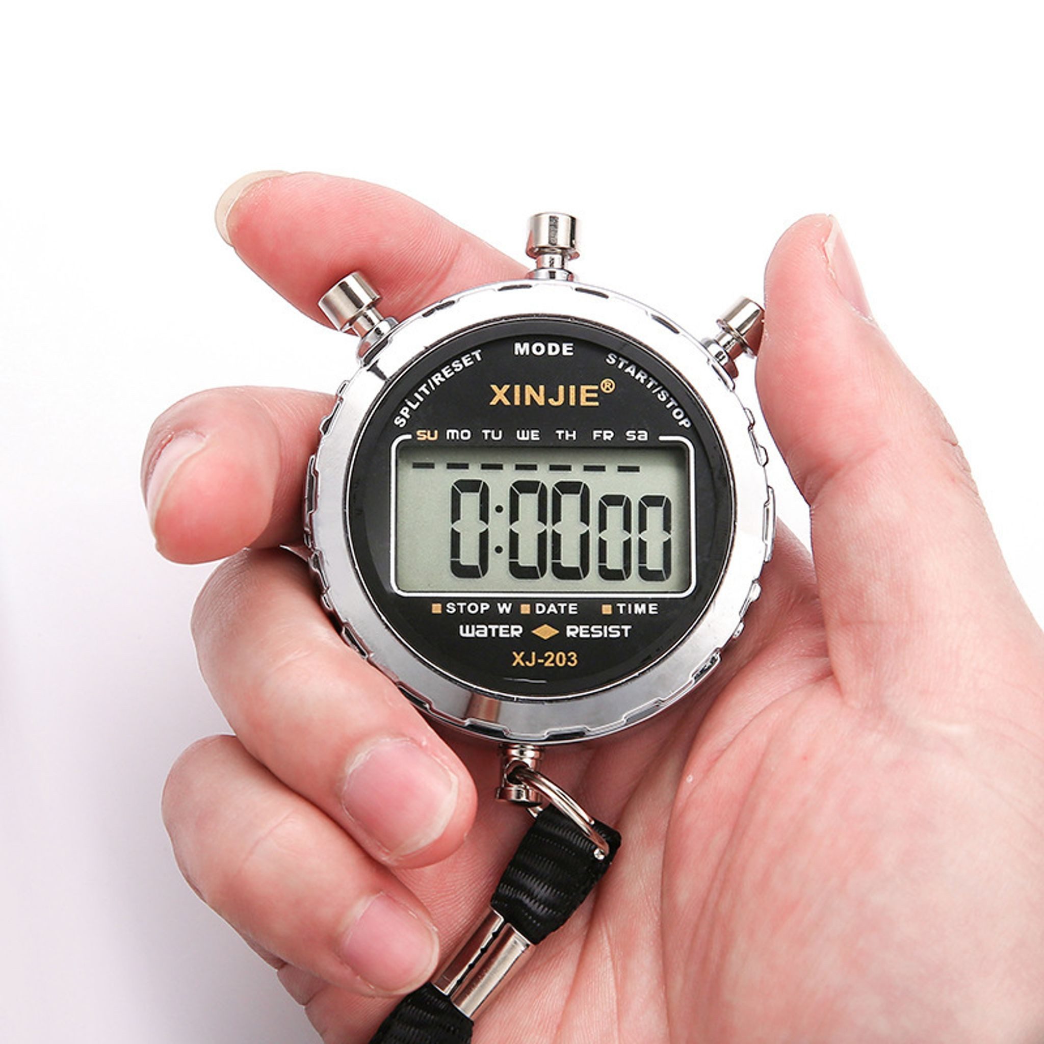 Stoppuhr Digitale Stoppuhr wasserdichter Timer Sporttrainer Wecker LCD