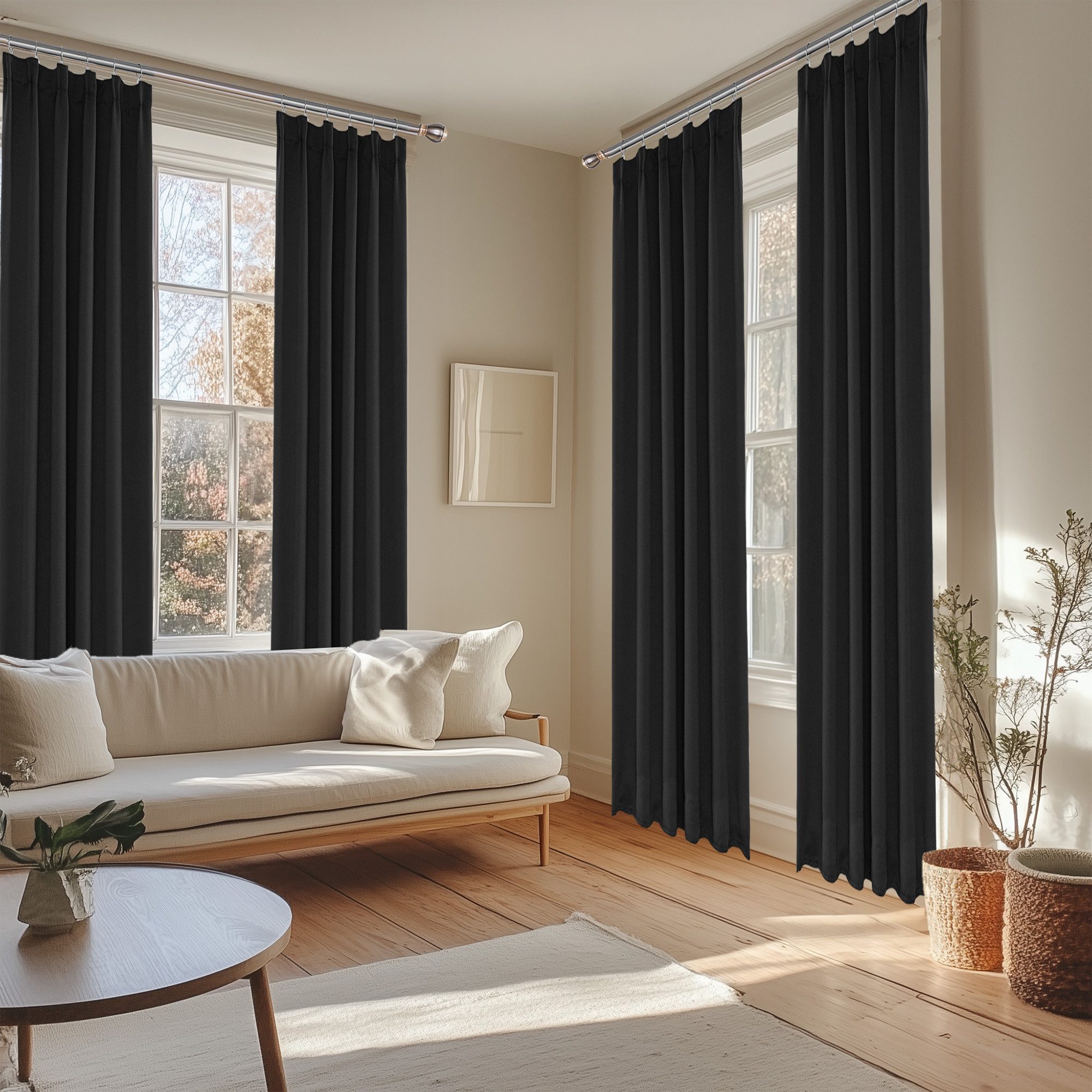 Deconovo Verdunkelungsvorhang Gardinen mit Kräuselband Blickdicht Vorhänge günstig online kaufen