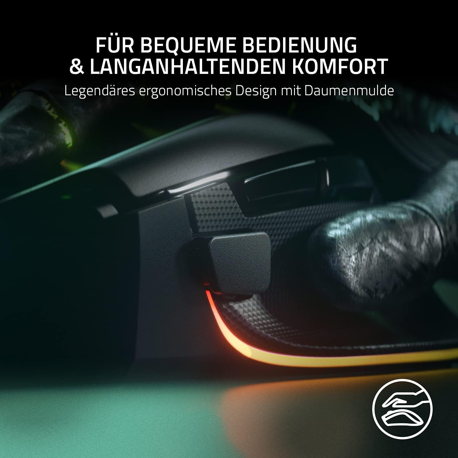RAZER Basilisk V3 Gaming-Maus –Kabelgebunden, Anpassbar, Ergonomisch, RGB Gaming-Maus – Bild 5 von 5