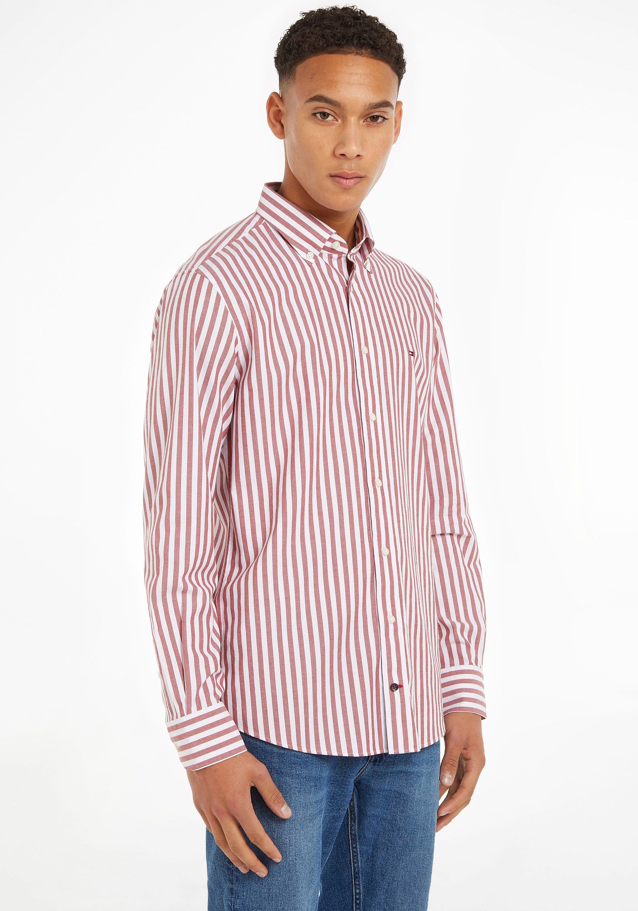 Tommy Hilfiger TAILORED Langarmhemd CL W ROYAL OXF STRIPE RF SHIRT mit Button down Kragen