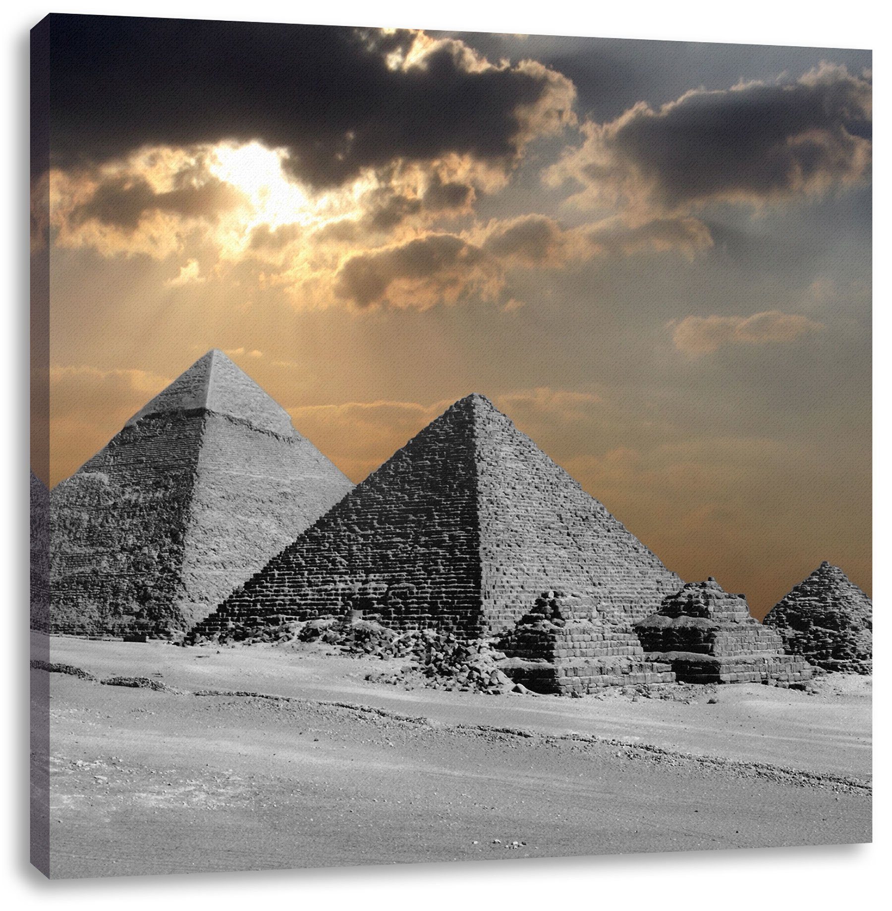 Pixxprint Leinwandbild atemberaubende Pyramiden, atemberaubende Pyramiden (1 St), Leinwandbild fertig bespannt, inkl. Zackenaufhänger