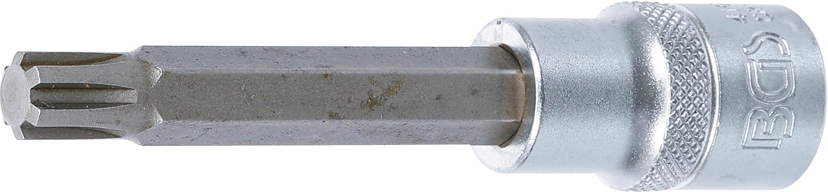 BGS technic Bit-Schraubendreher Bit-Einsatz, Länge 100 mm, Antrieb Innenvierkant 12,5 mm (1/2), Keil-Profil (für RIBE) M10