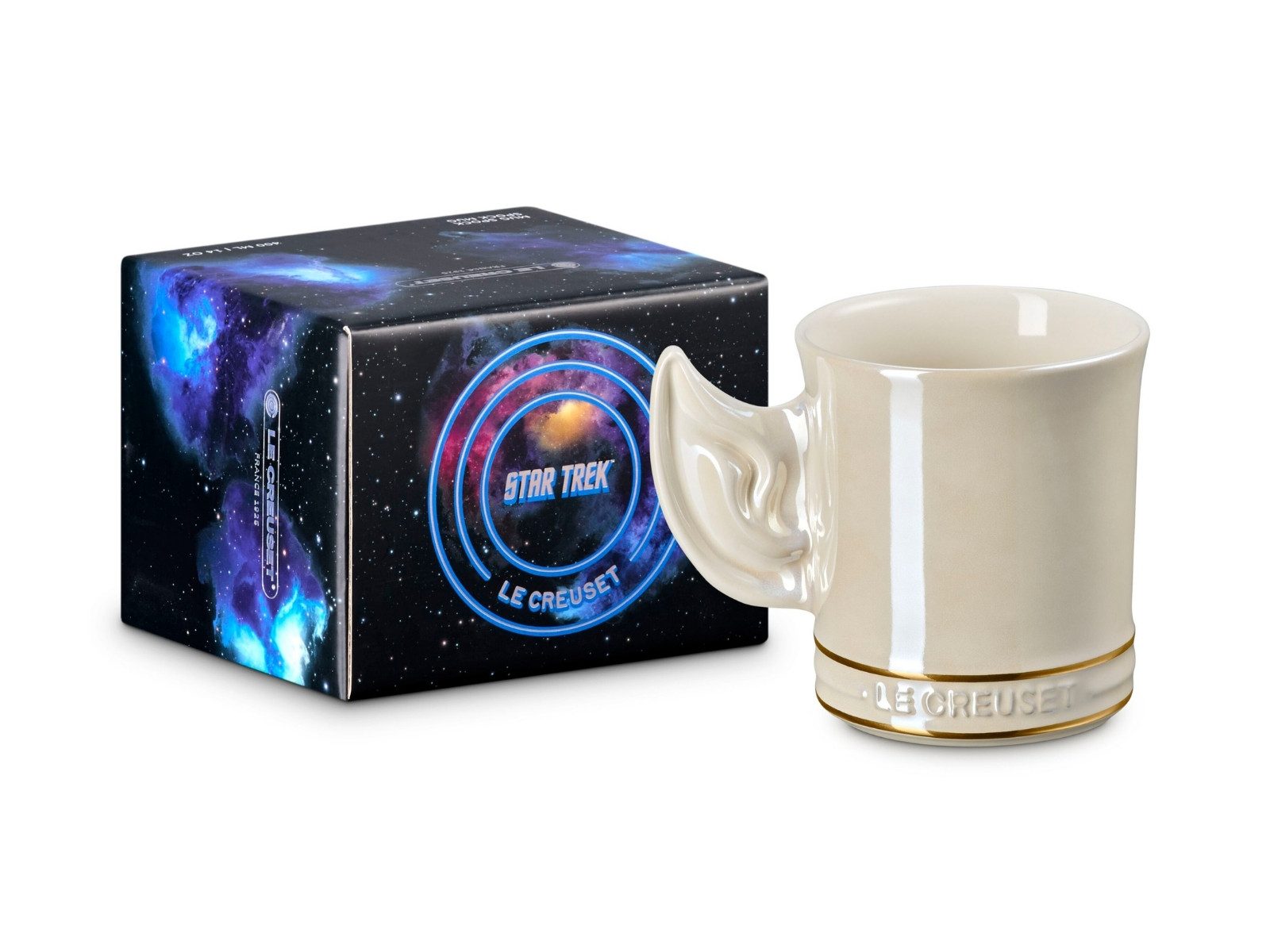 LE CREUSET Becher Star Trek Collection Becher mit Henkel Spock creme 0,4l, Steinzeug
