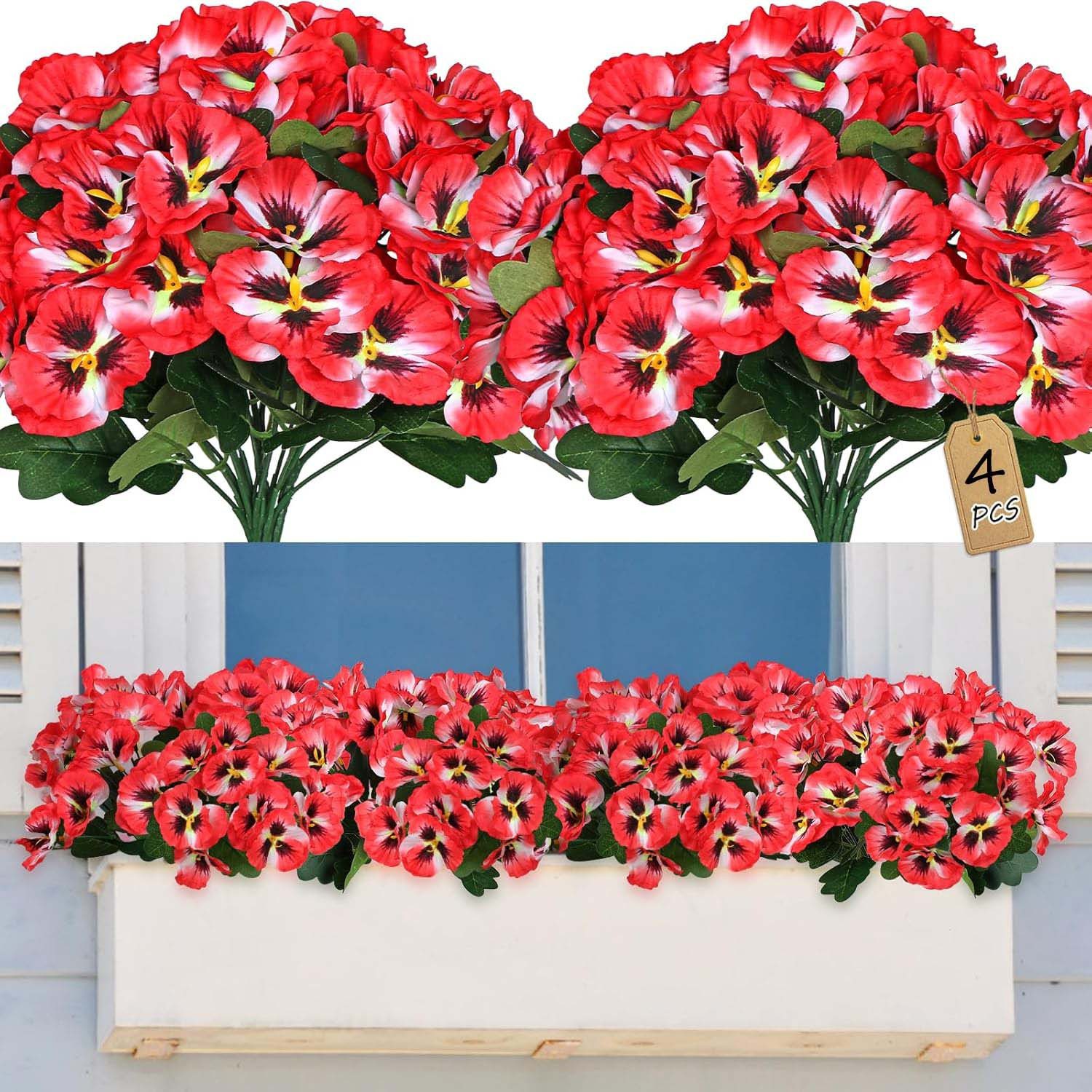 Kunstblumenstrauß 4 Bündel Künstliche Blumen Geranie Blumen Dekoration Faux günstig online kaufen