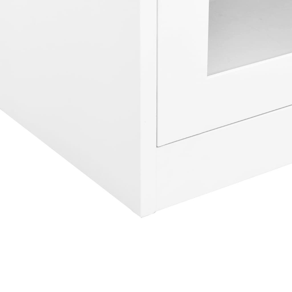 vidaXL Kleiderschrank Büroschrank 90x40x70 Stahl cm Weiß