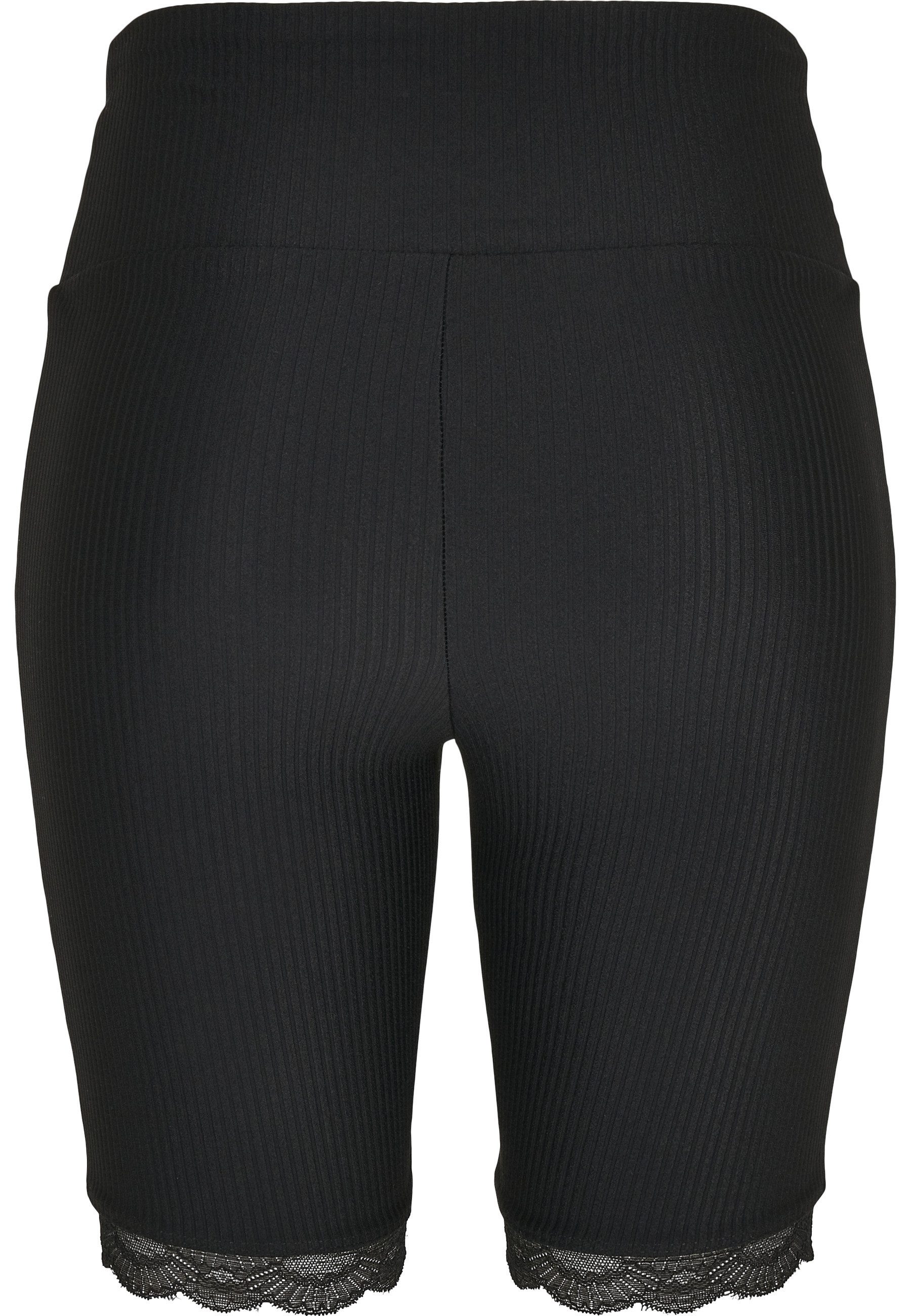 URBAN CLASSICS Stoffhose Urban Classics Damen Ladies High Waist Rib Lace Hem Cycle Shorts (1-tlg)